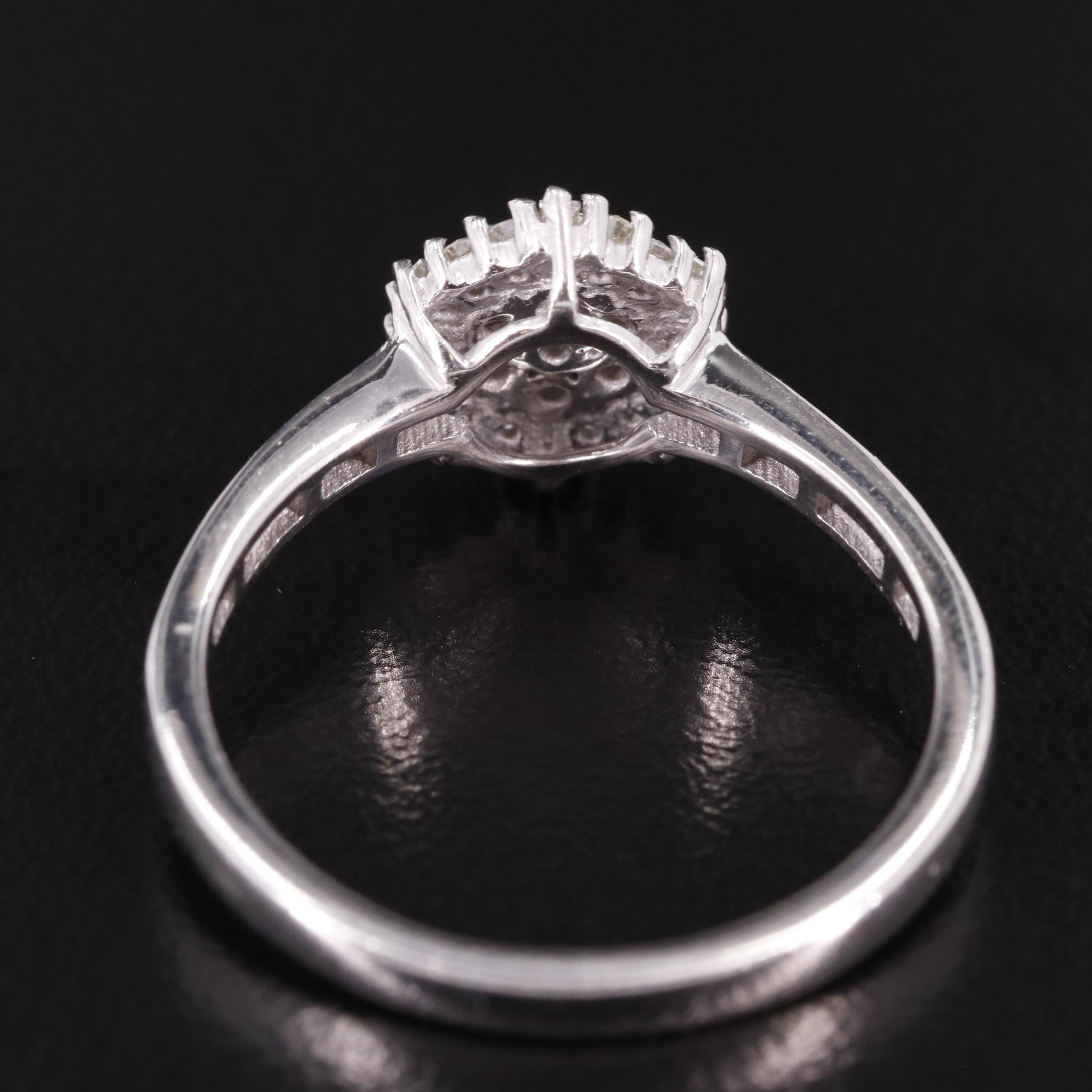 Sterling Diamond Halo Ring