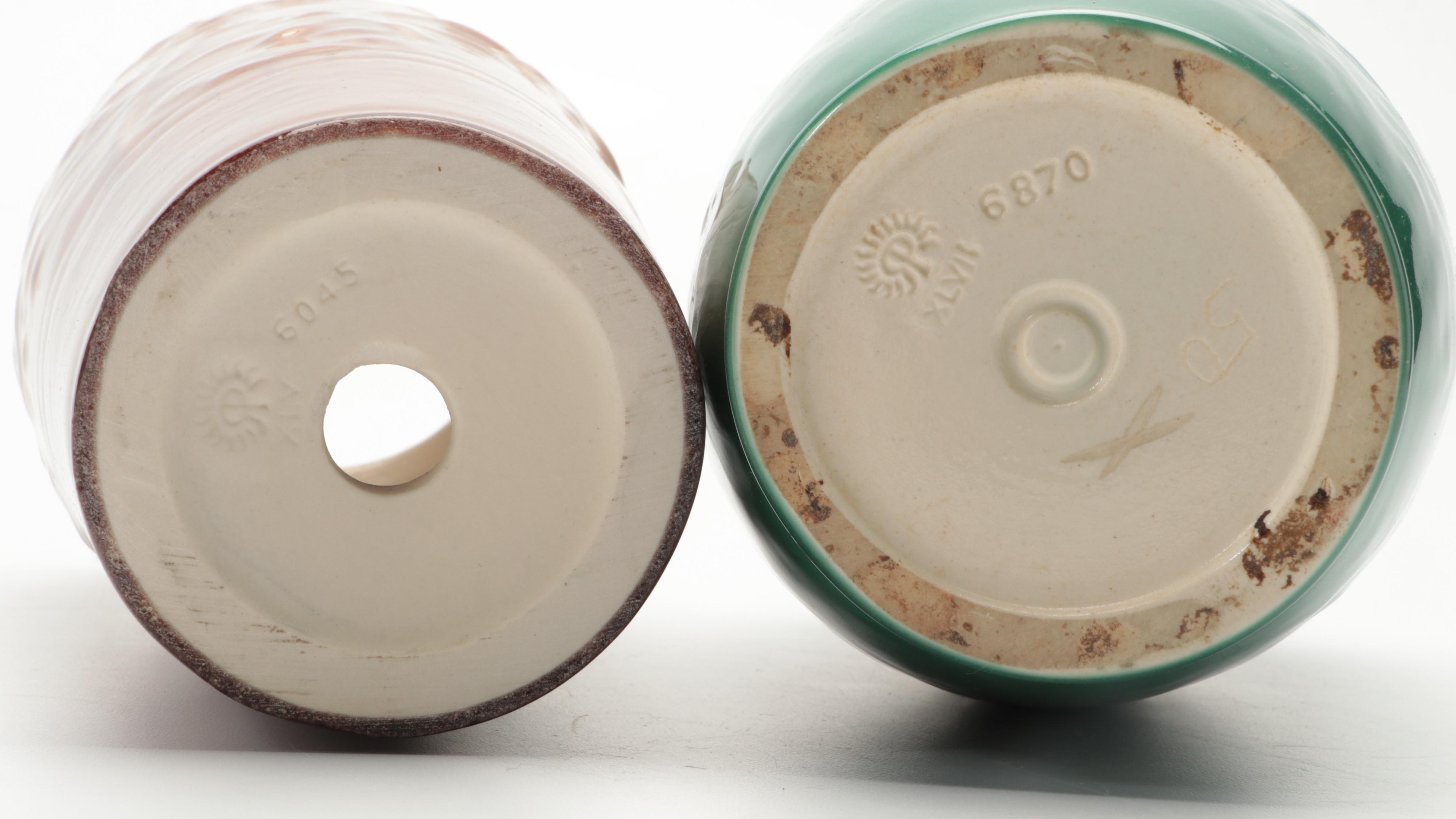 Rookwood Pottery Daffodil and Other Ceramic Vases, Mid-20th Century