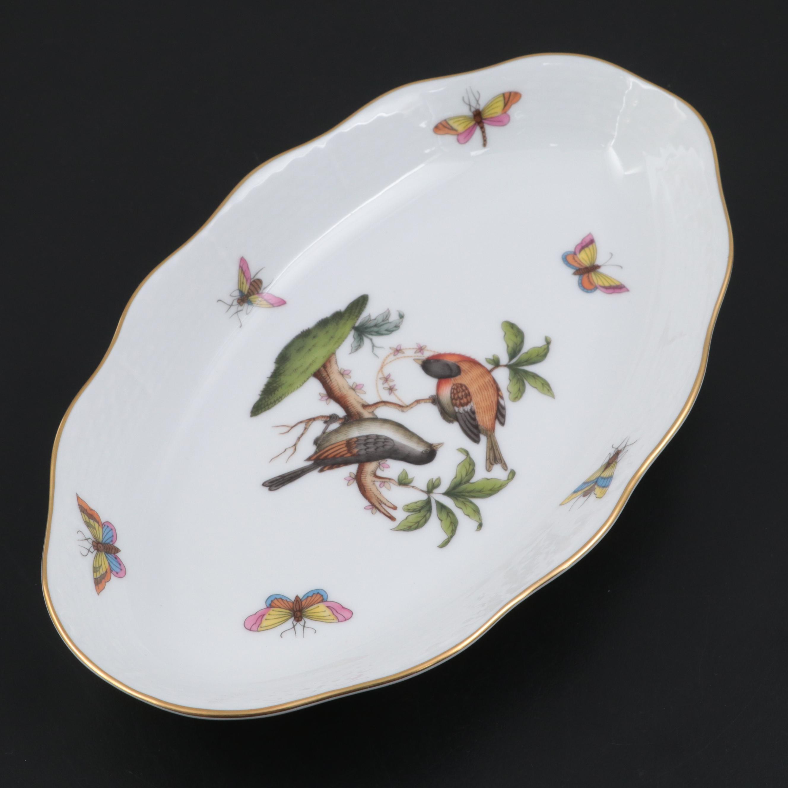 Herend "Rothschild Bird" Porcelain Serving Dish, 20th Century