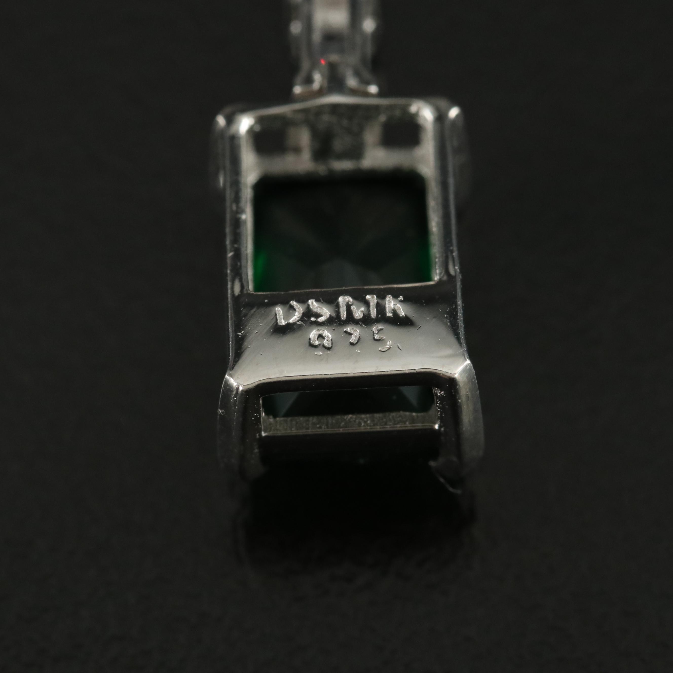 Sterling Cubic Zirconia and Glass Earrings