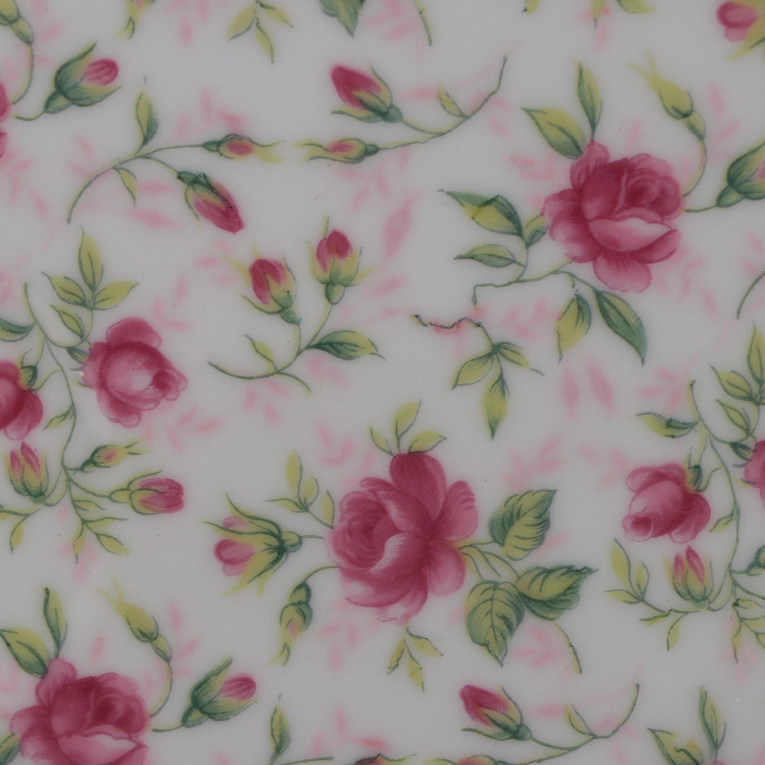 Lefton China Chintz Snack Set, Mid to Late 20th Century