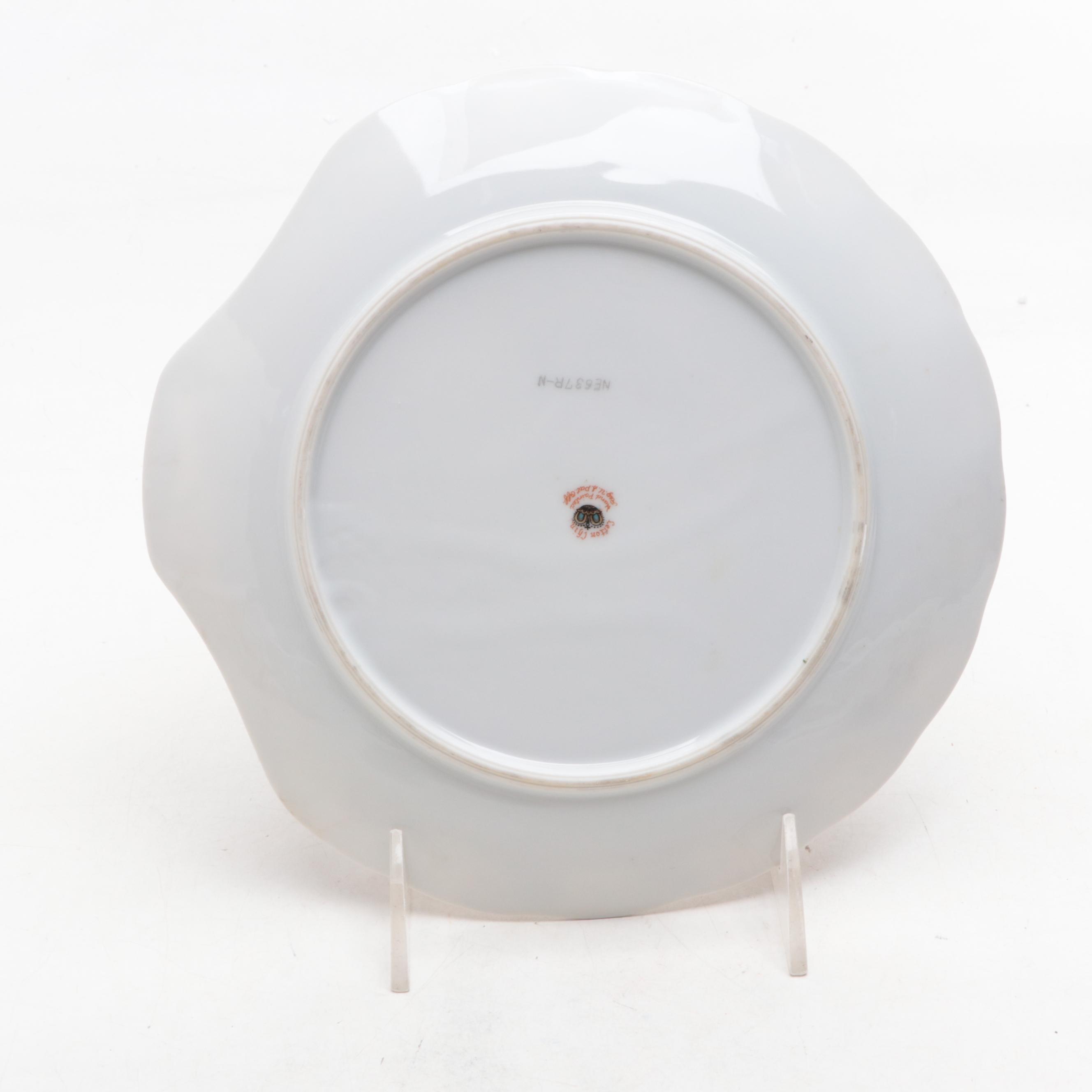 Lefton China Chintz Snack Set, Mid to Late 20th Century