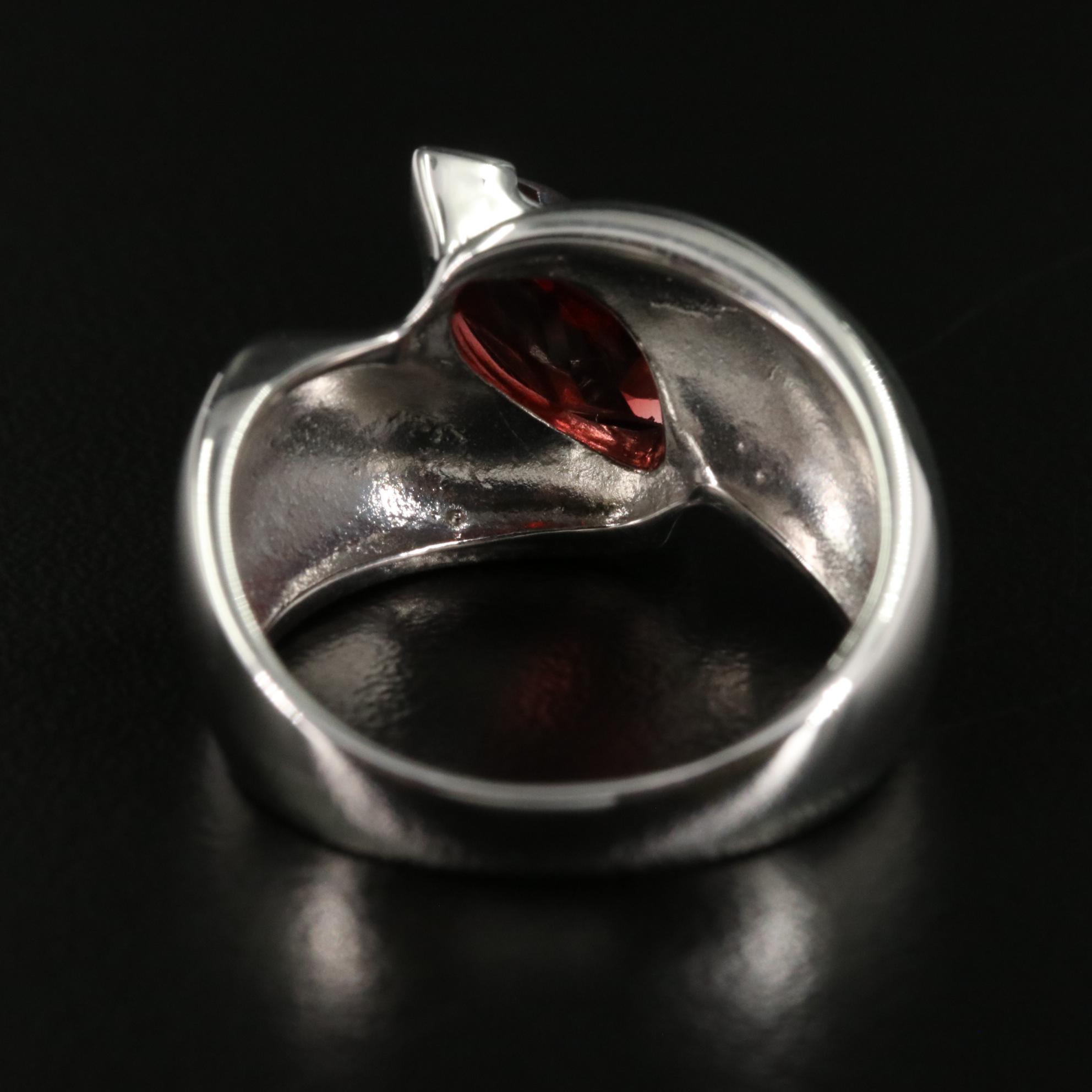 Sterling Garnet Single Stone Ring