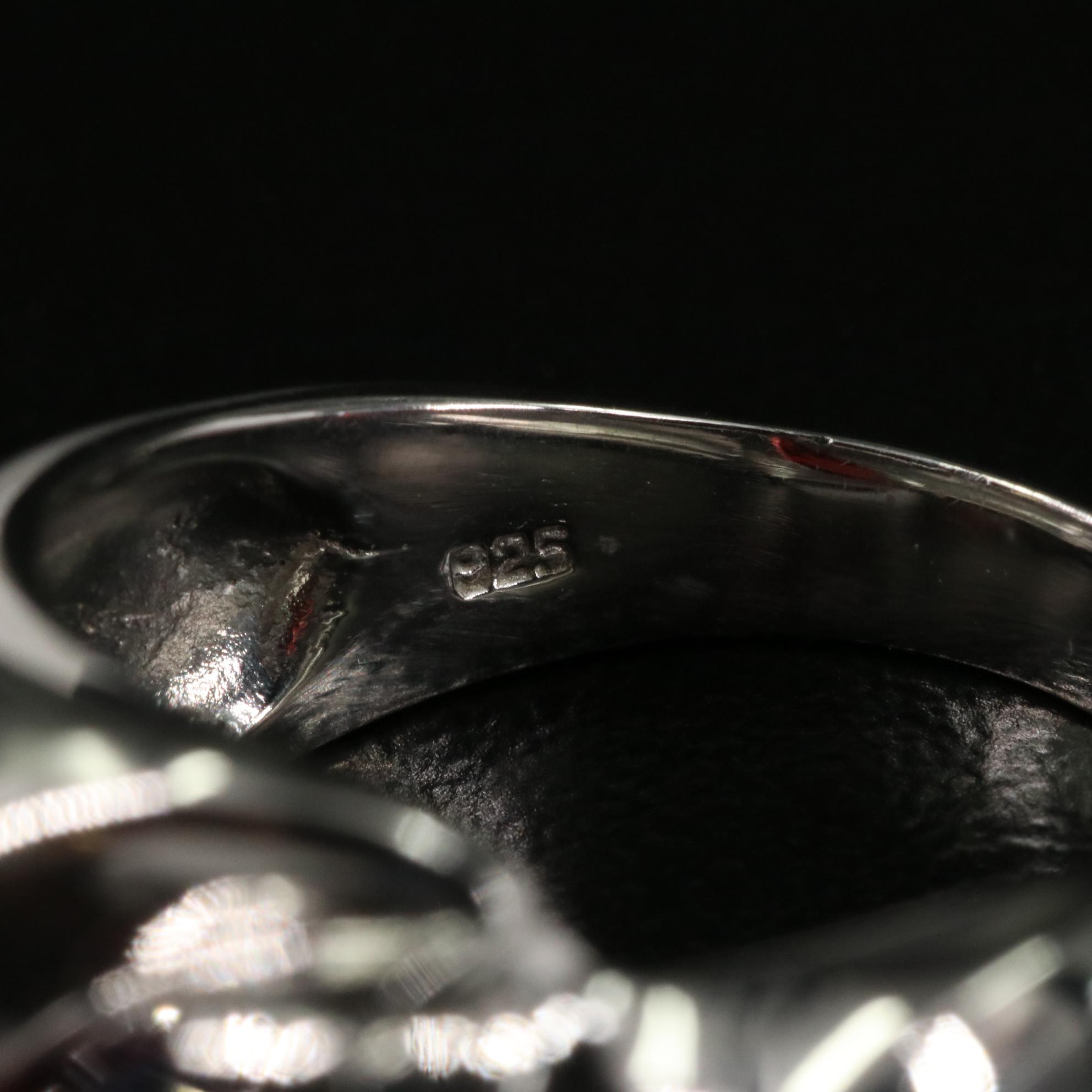 Sterling Garnet Single Stone Ring