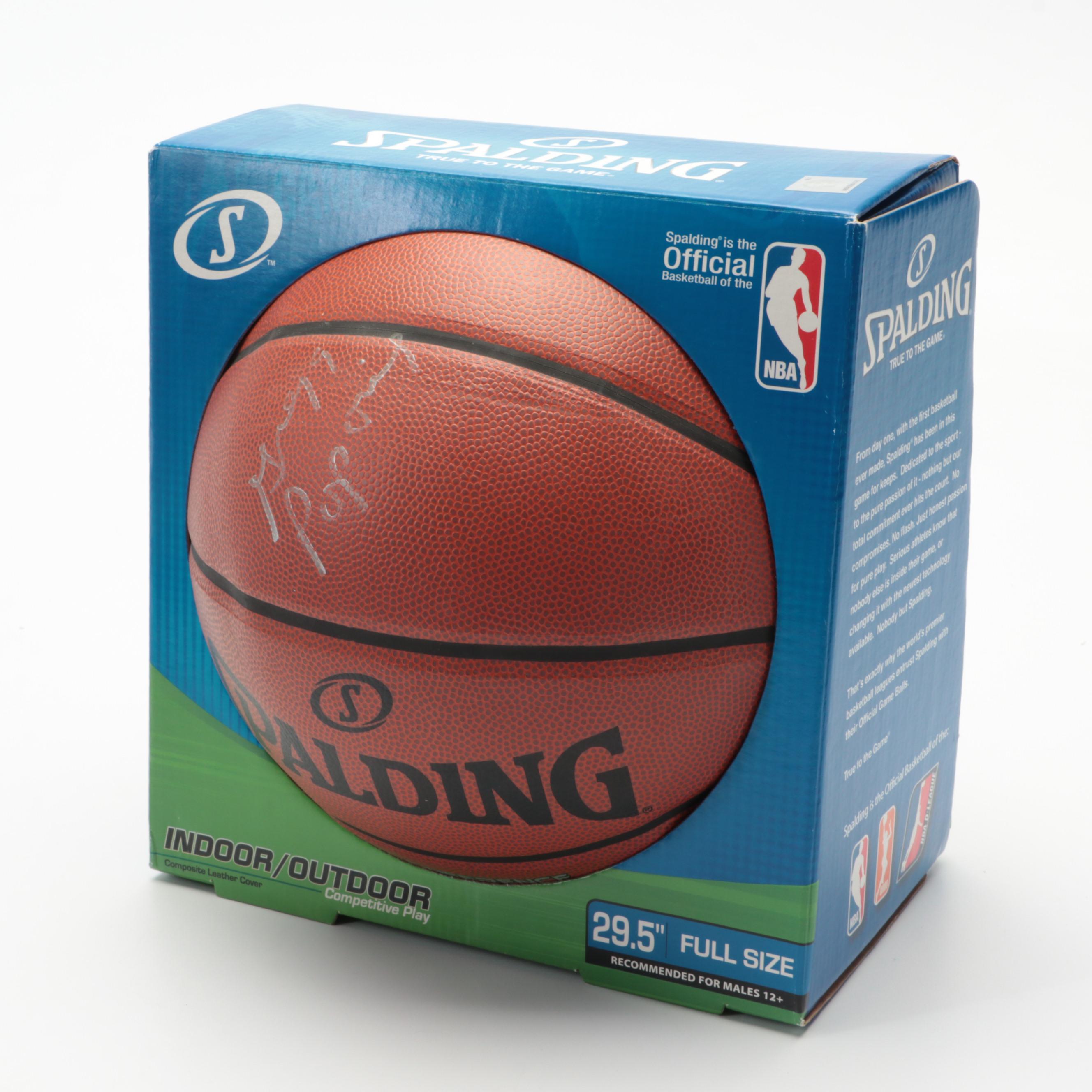 Gregg Popovich and Grant Hill Signed NBA Spalding Basketballs