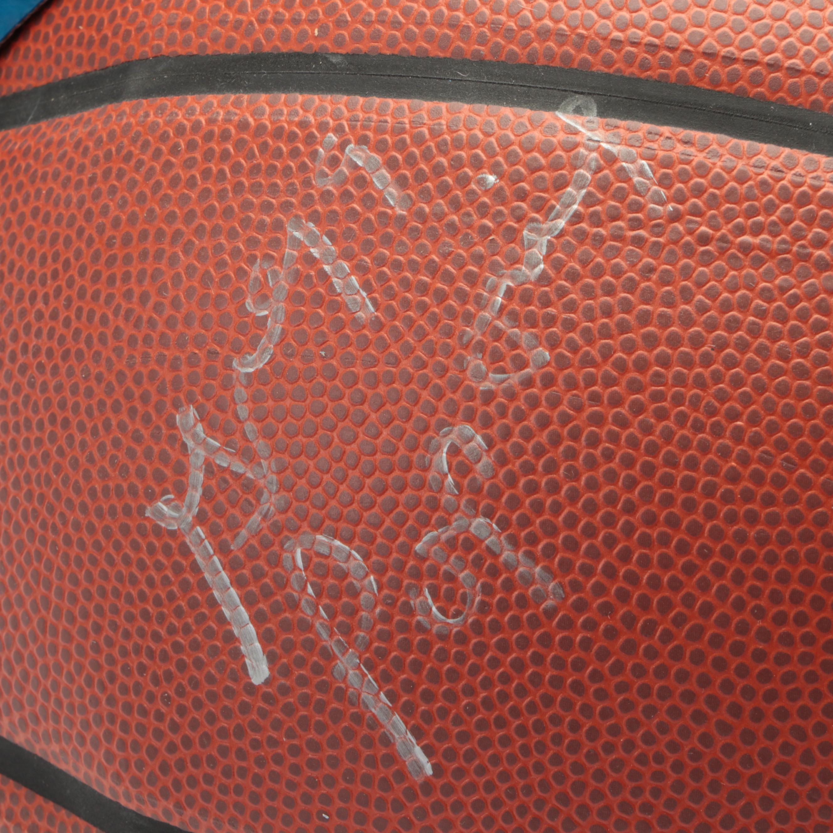 Gregg Popovich and Grant Hill Signed NBA Spalding Basketballs