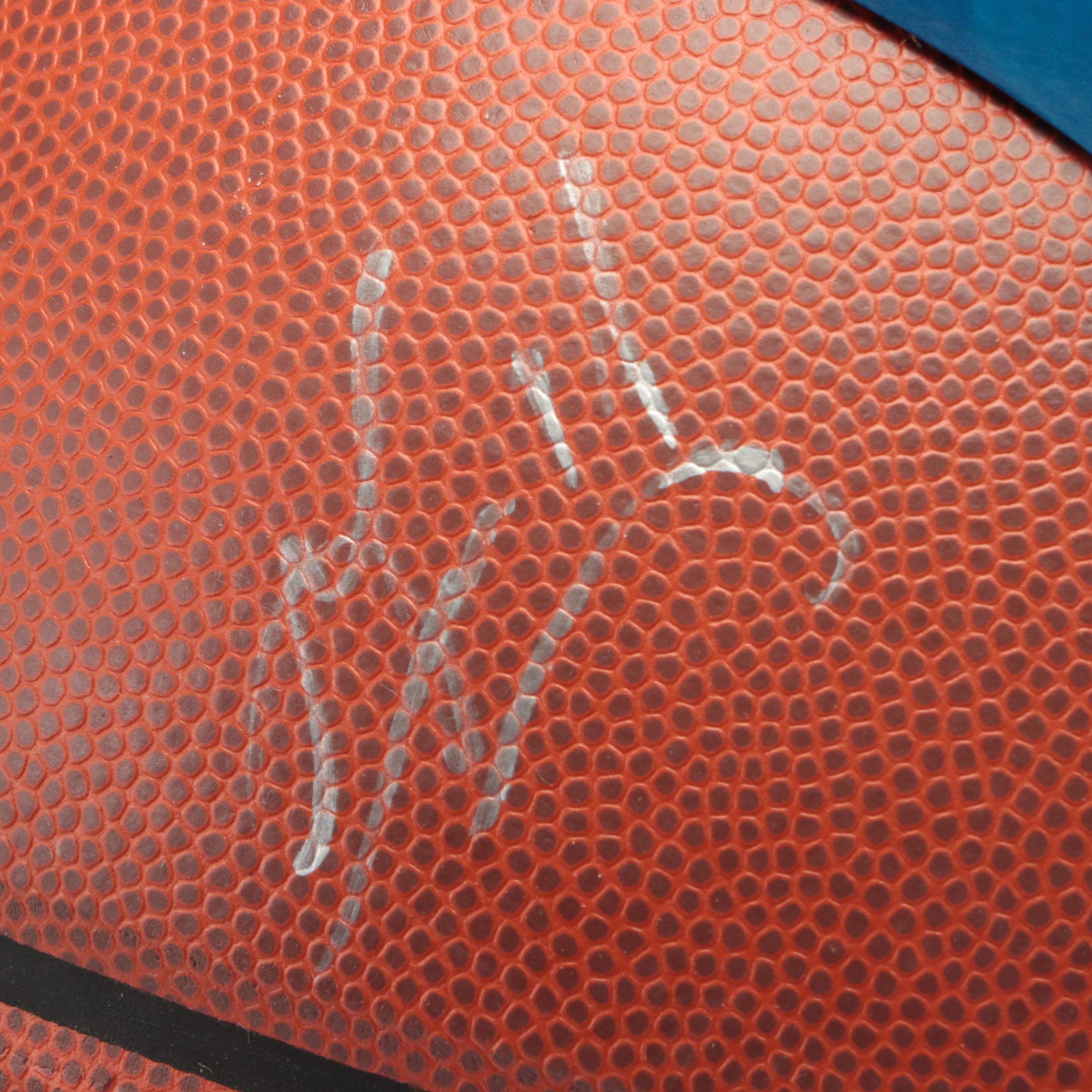 Gregg Popovich and Grant Hill Signed NBA Spalding Basketballs