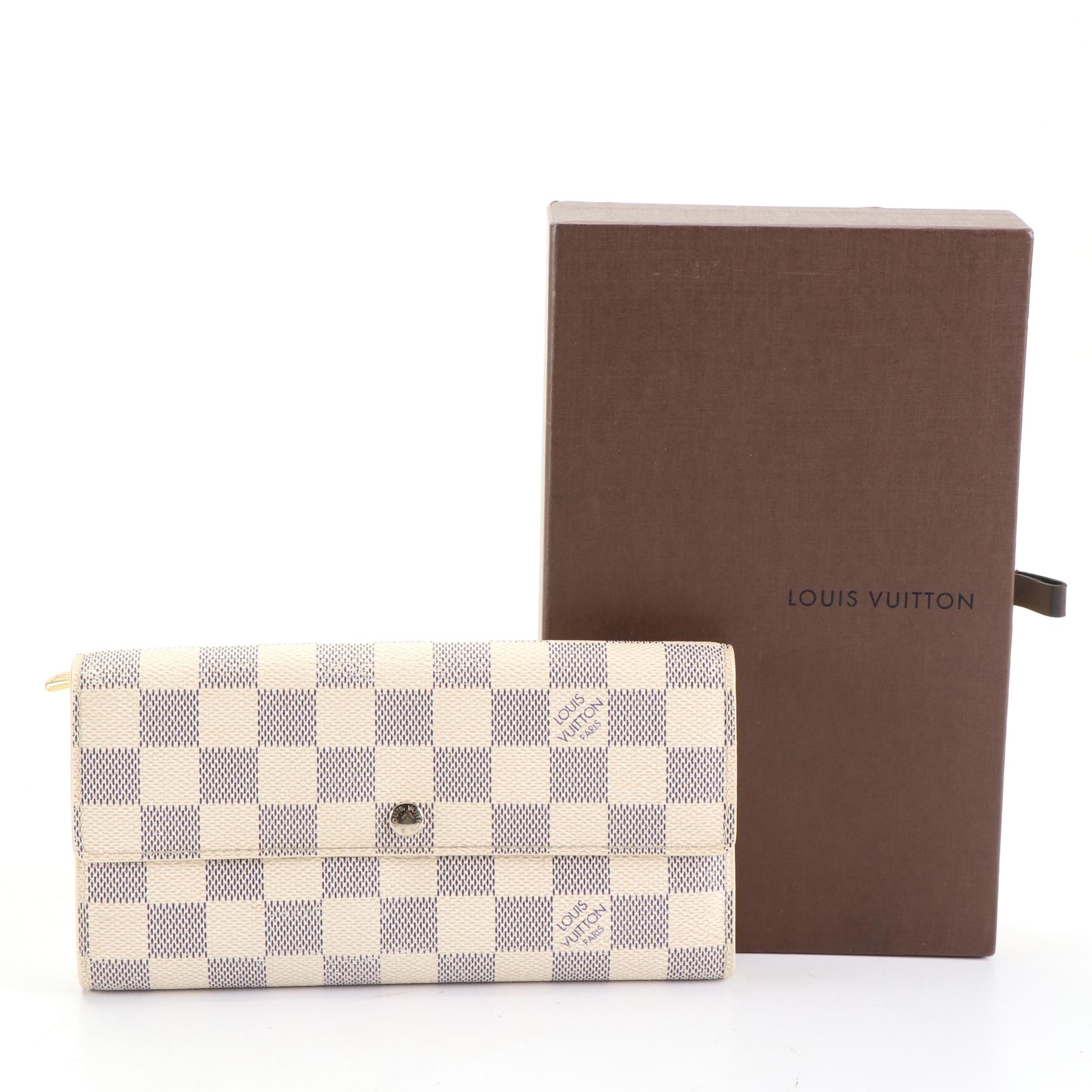 Louis Vuitton Sarah Wallet in Damier Azur Canvas with Box