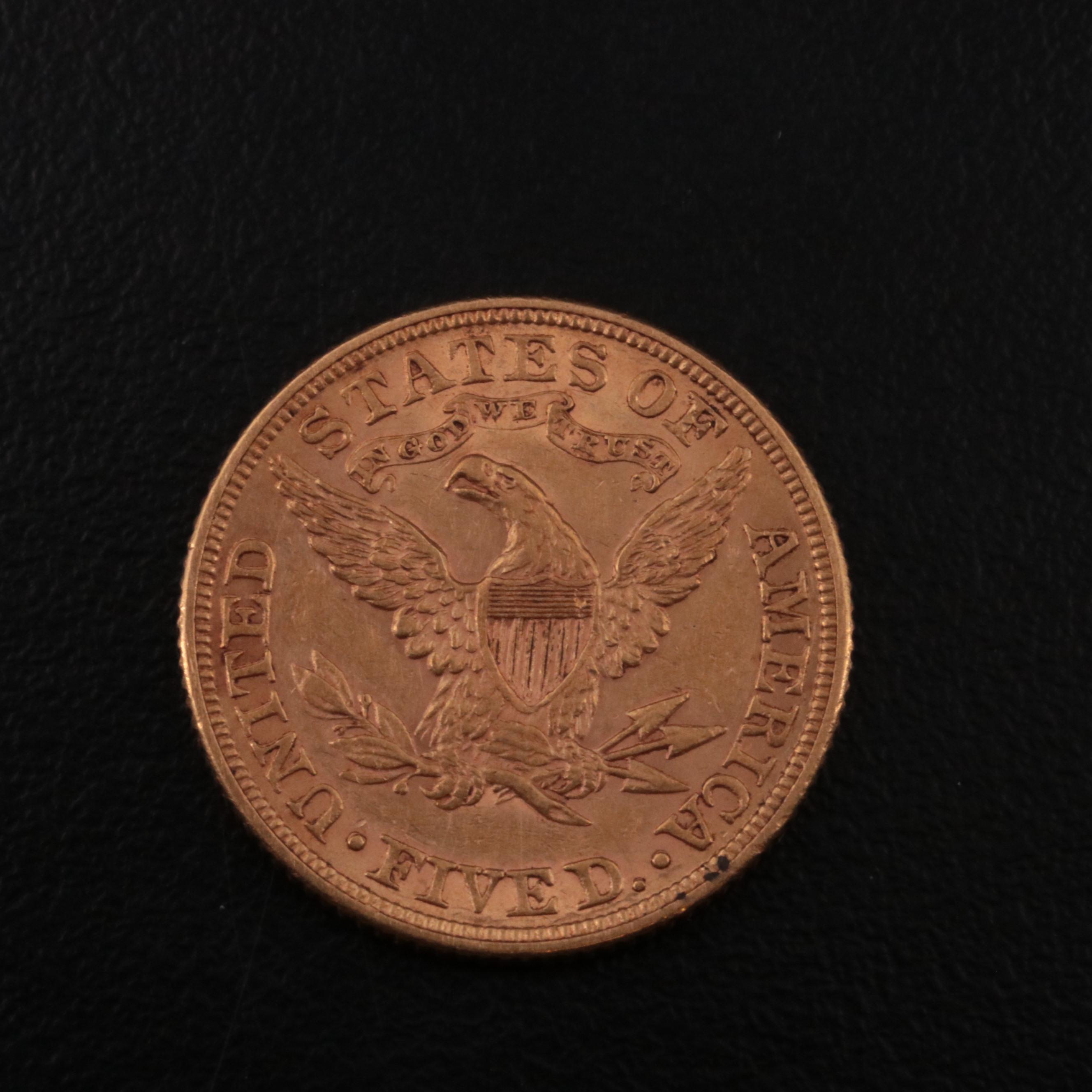 1881 Liberty Head $5 Gold Half Eagle
