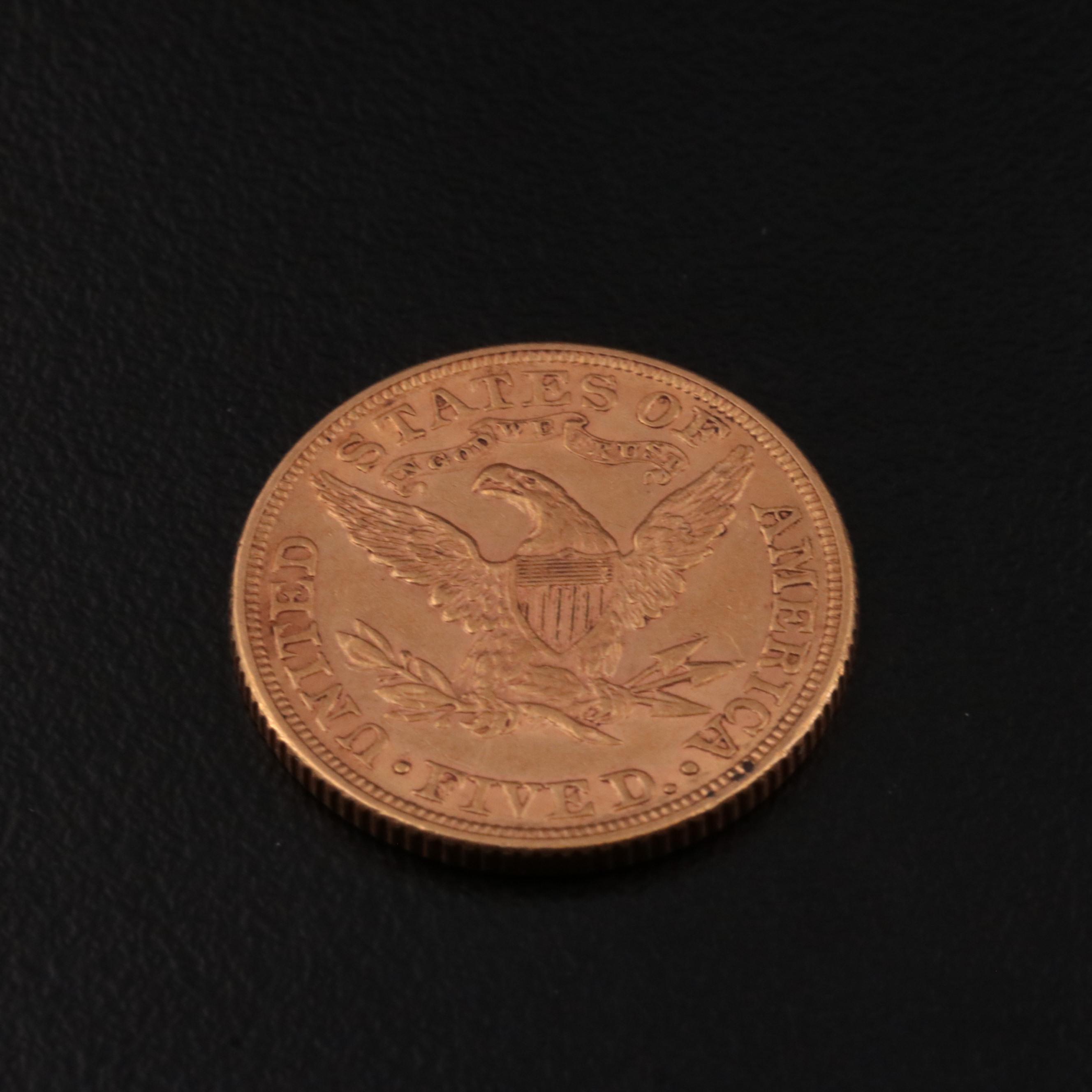 1881 Liberty Head $5 Gold Half Eagle