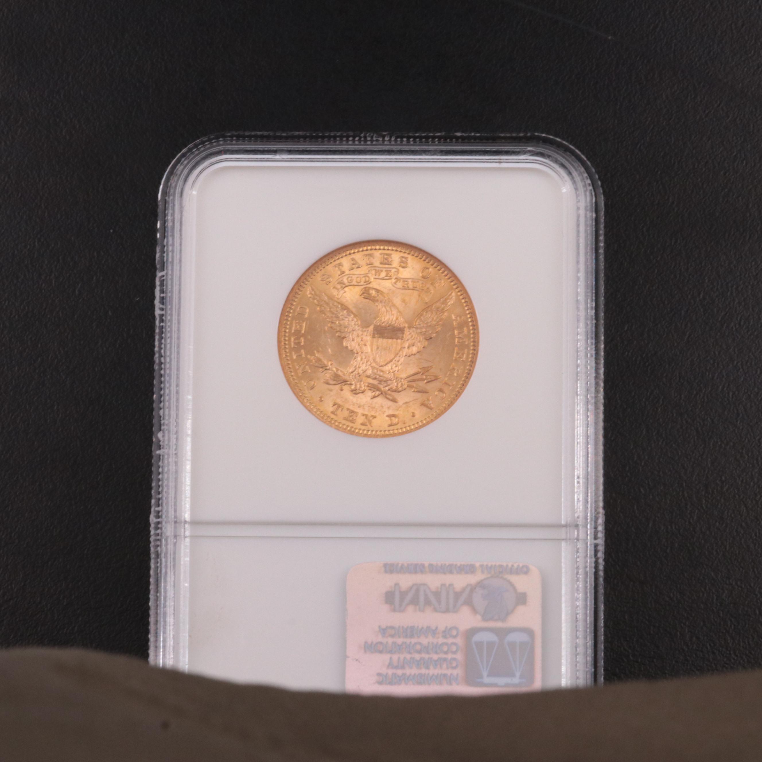 NGC Graded MS62 1907 Liberty Head $10 Gold Eagle