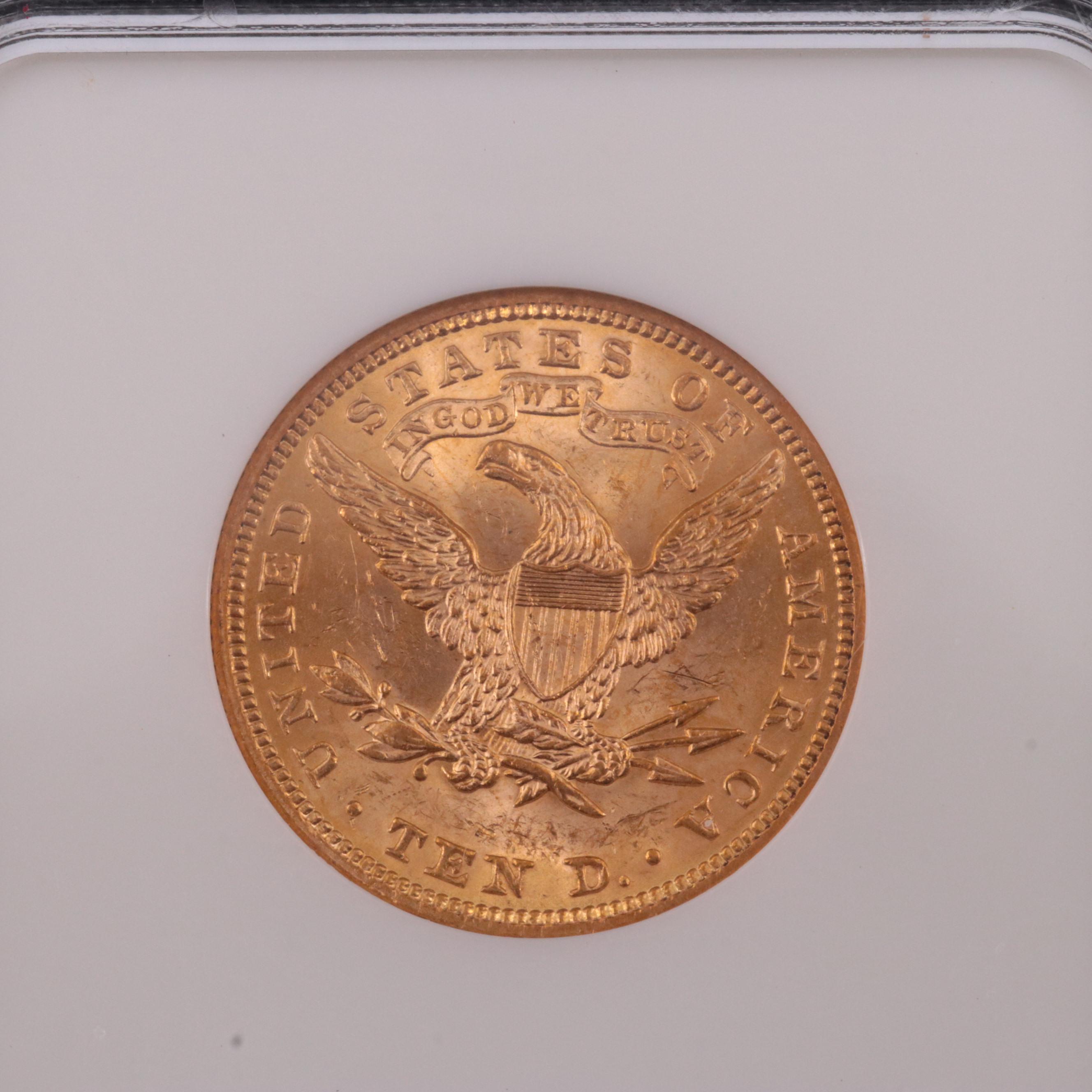 NGC Graded MS62 1907 Liberty Head $10 Gold Eagle