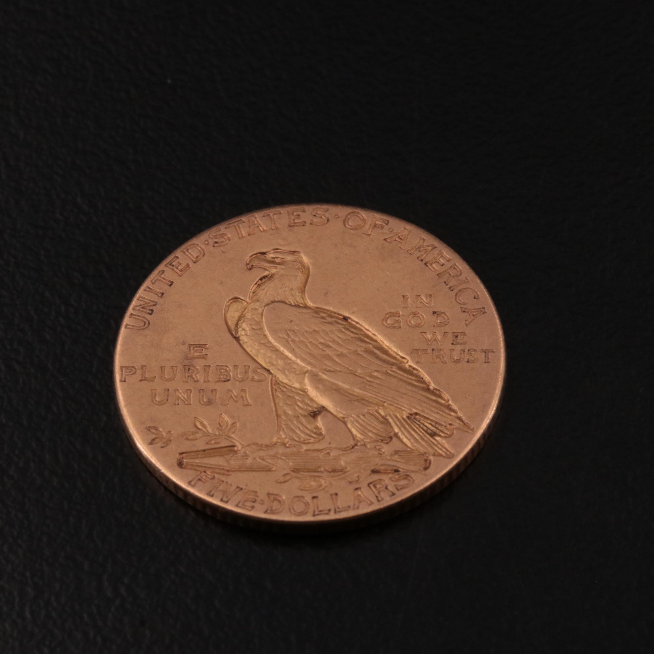 1909 Indian Head $5 Gold Half Eagle