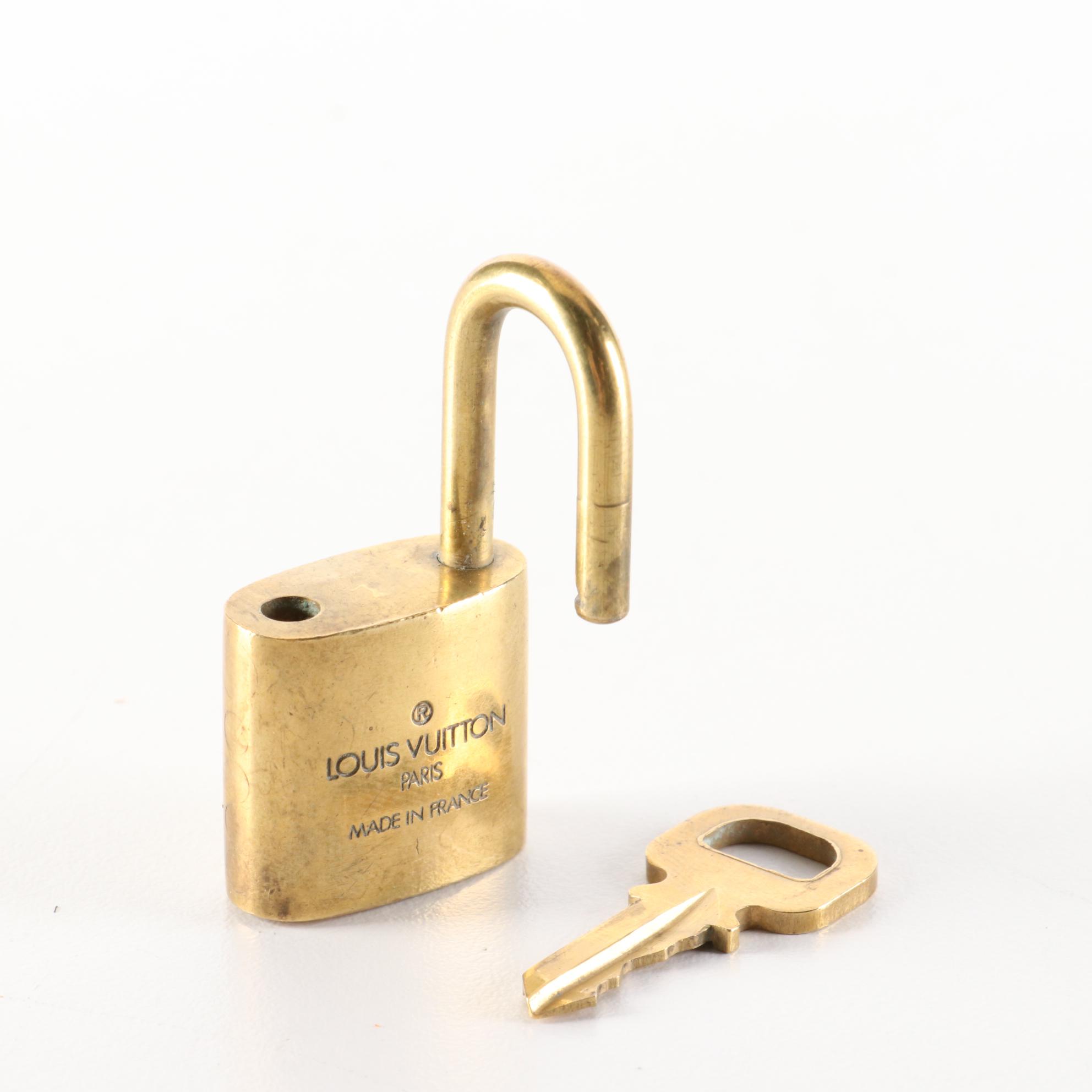 Louis Vuitton Brass Padlock and Key Set