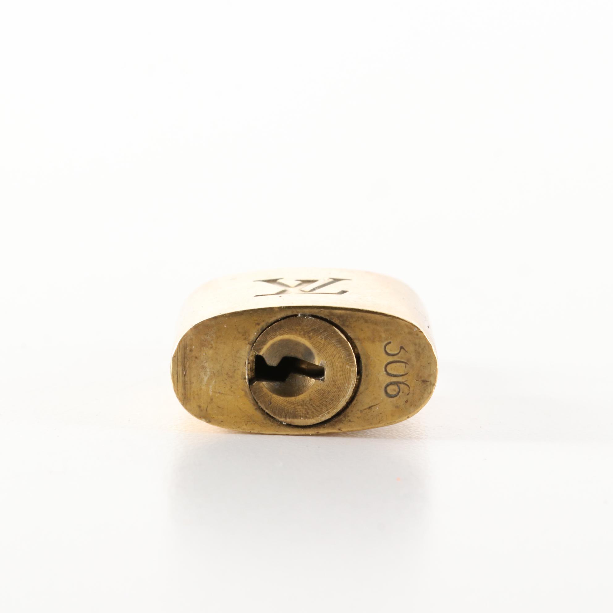 Louis Vuitton Brass Padlock and Key Set