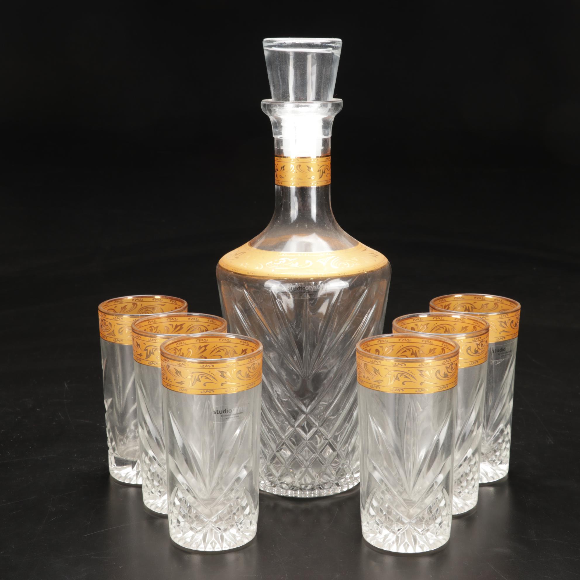 Studio Crystal Decanter and Tumblers