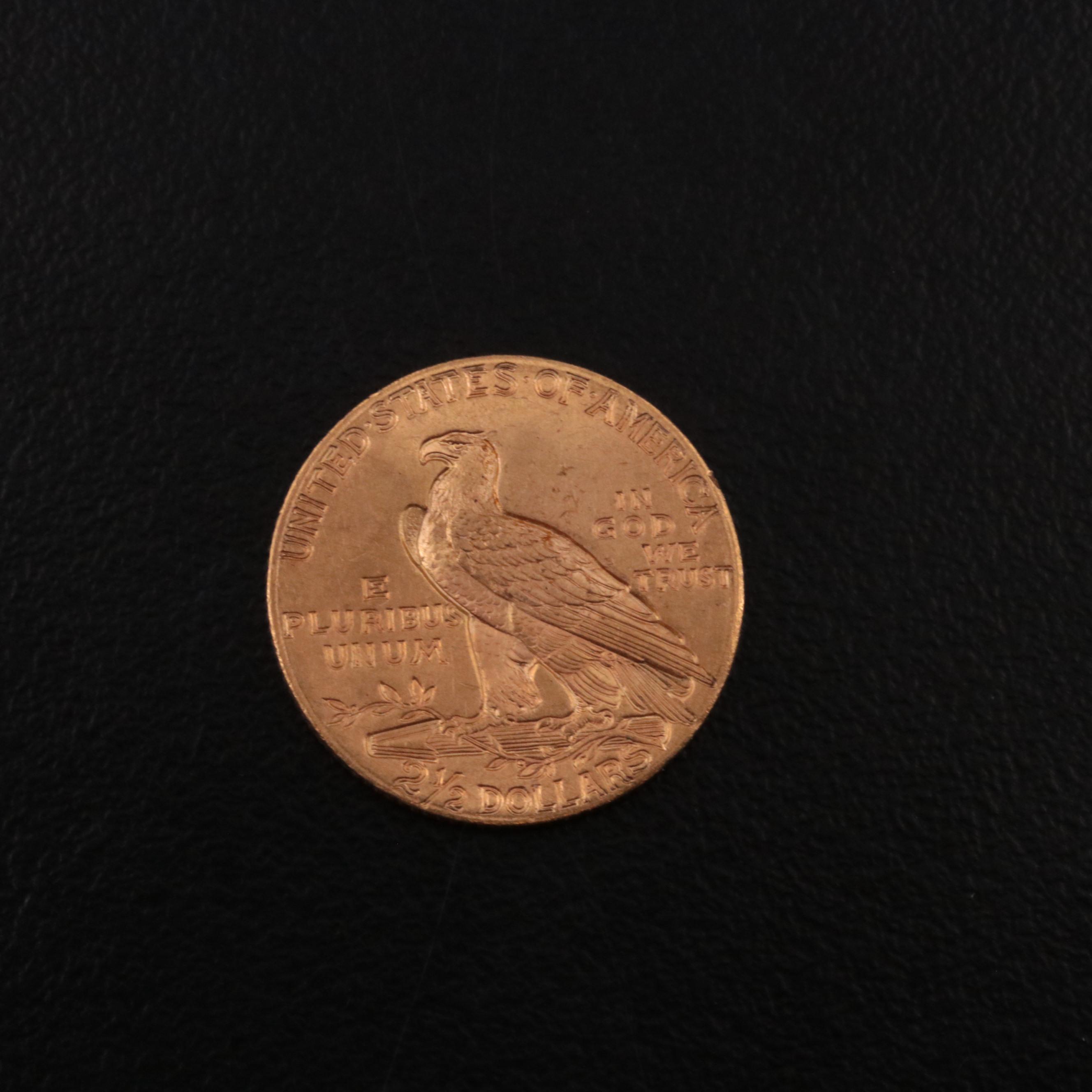 1911 Indian Head $2.50 Quarter Eagle Gold Coin