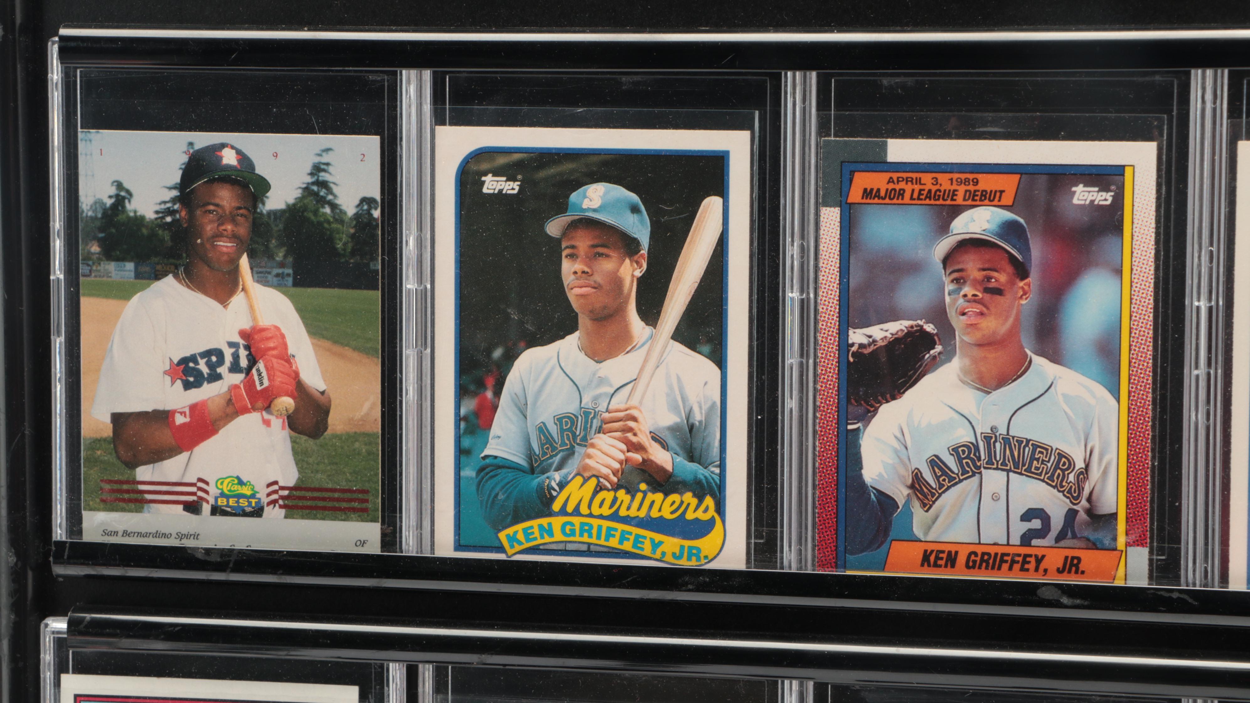 Topps and More Ken Griffey Jr. Baseball Cards in Display Frame