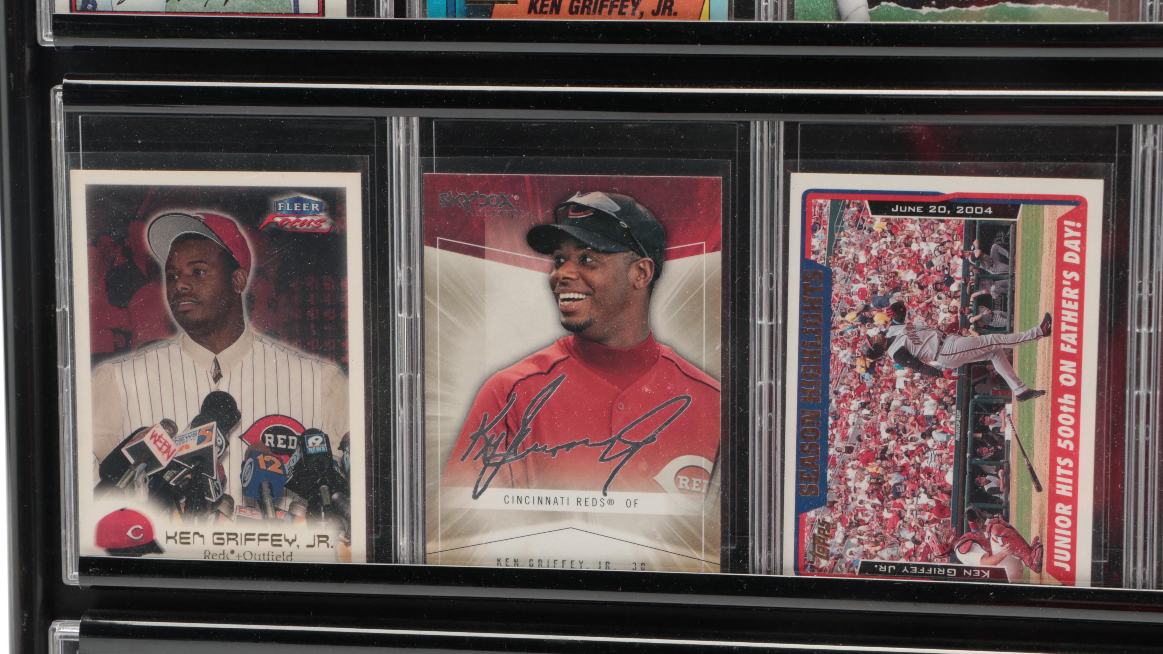 Topps and More Ken Griffey Jr. Baseball Cards in Display Frame