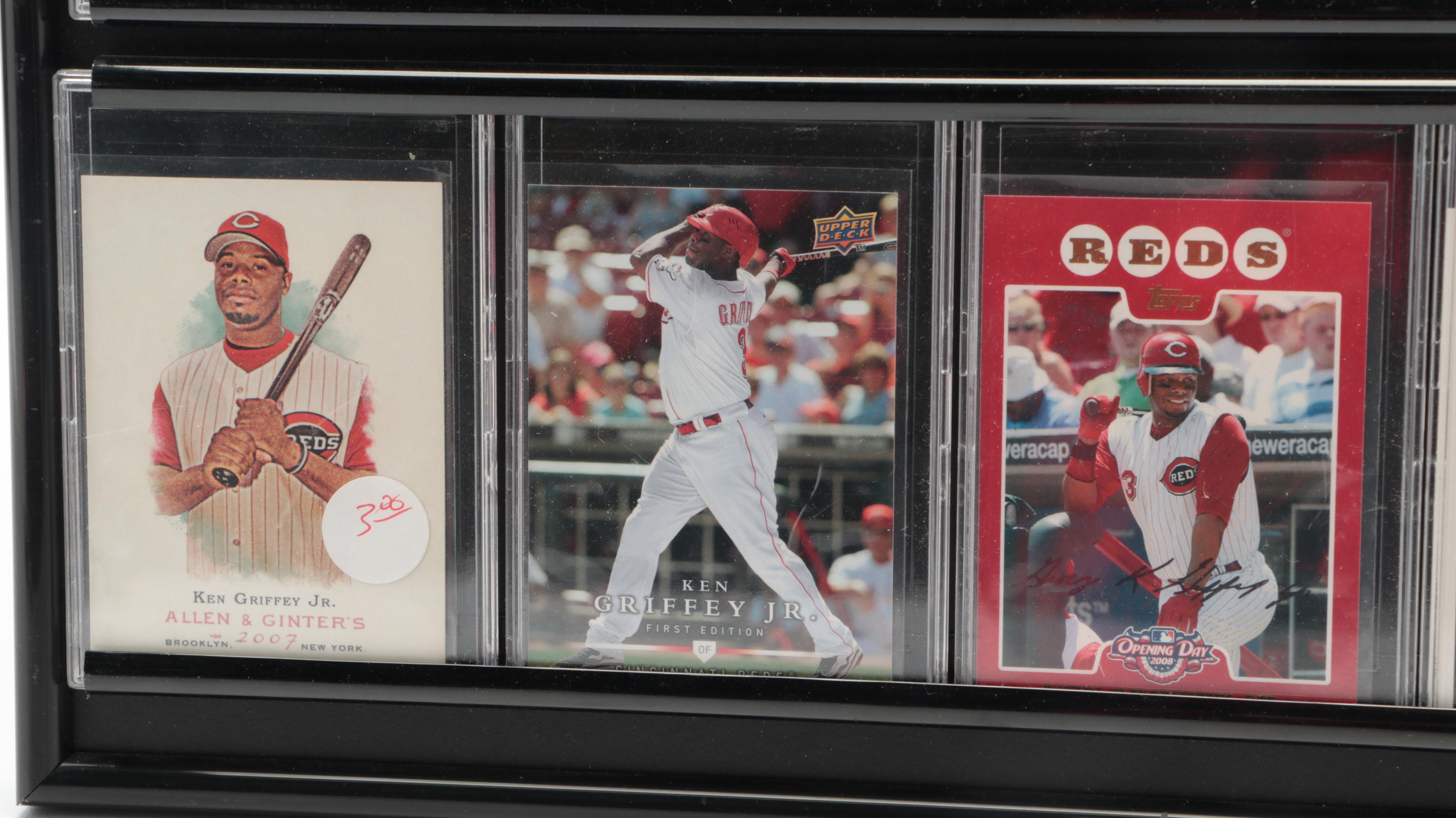 Topps and More Ken Griffey Jr. Baseball Cards in Display Frame