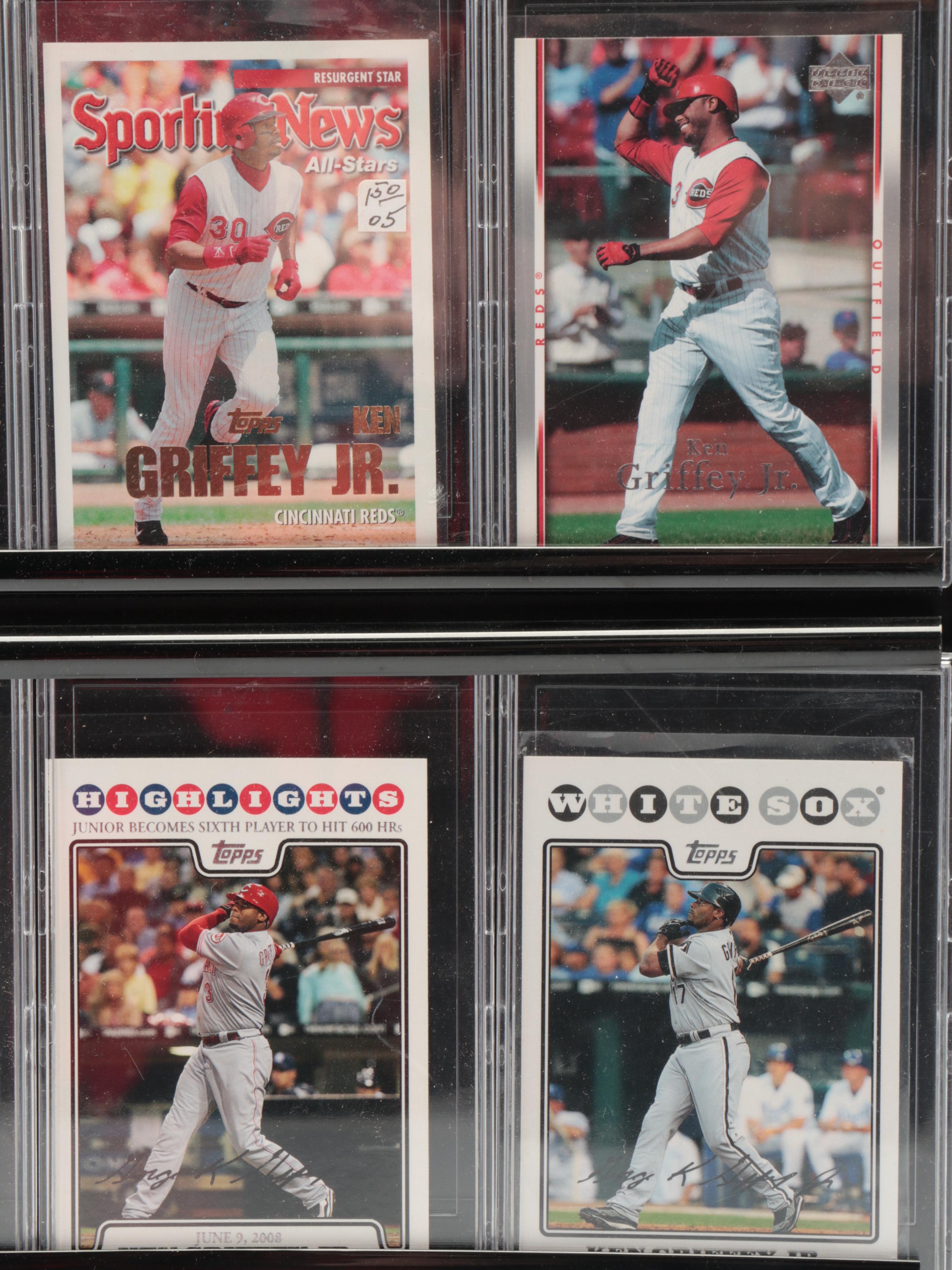 Topps and More Ken Griffey Jr. Baseball Cards in Display Frame