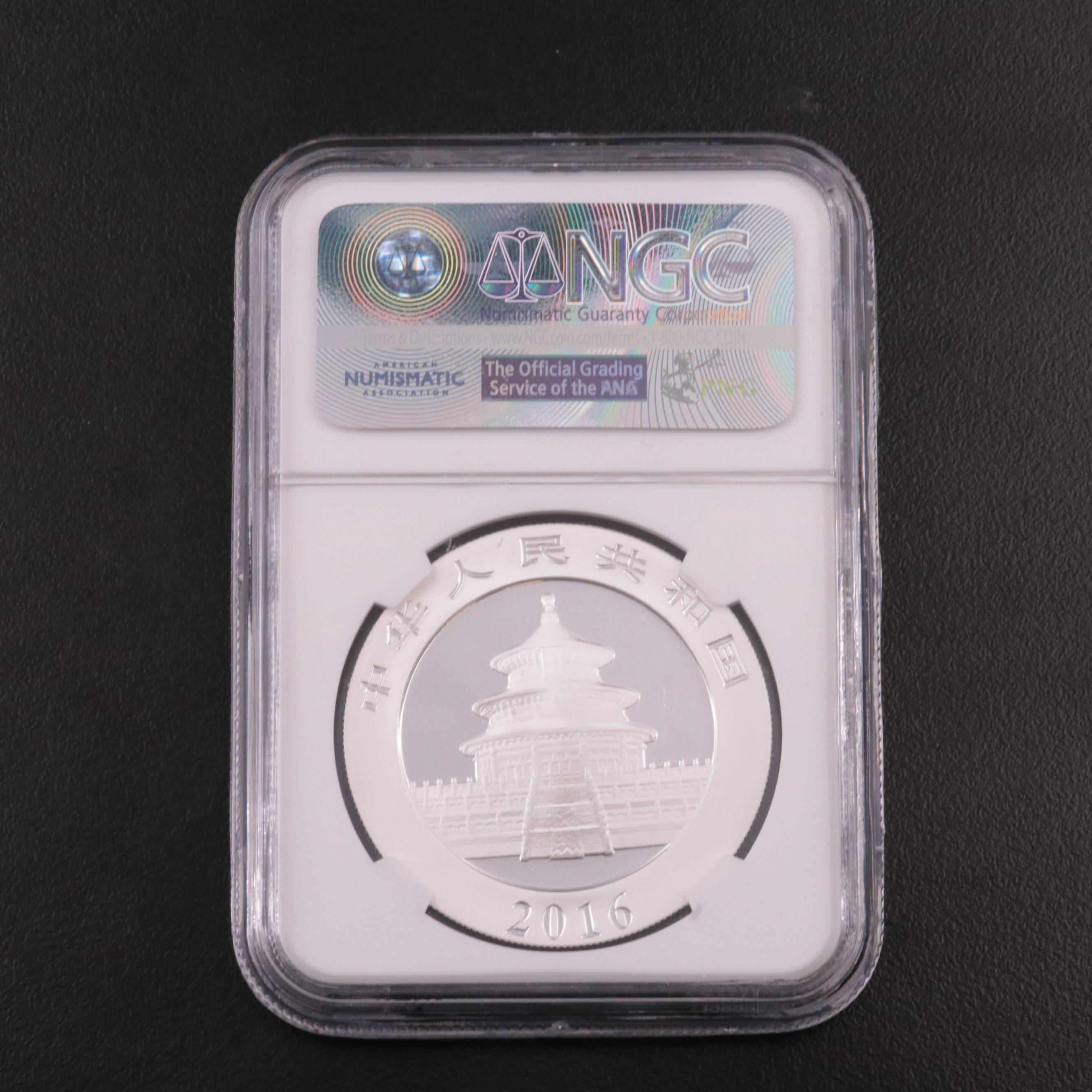 NGC Graded MS69 2016 China 10-Yuan Panda Silver Bullion Coin