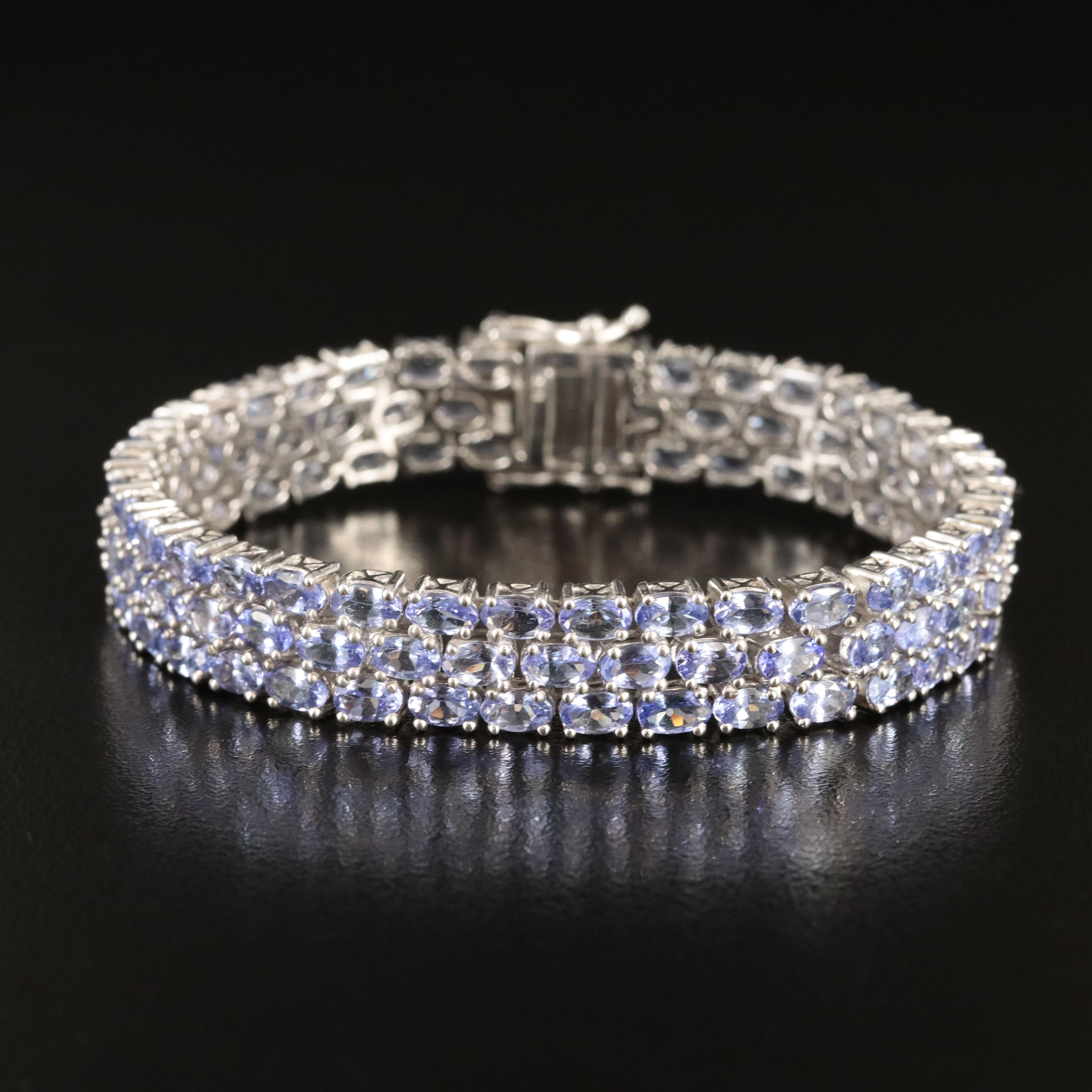 Sterling Tanzanite Multi-Row Bracelet