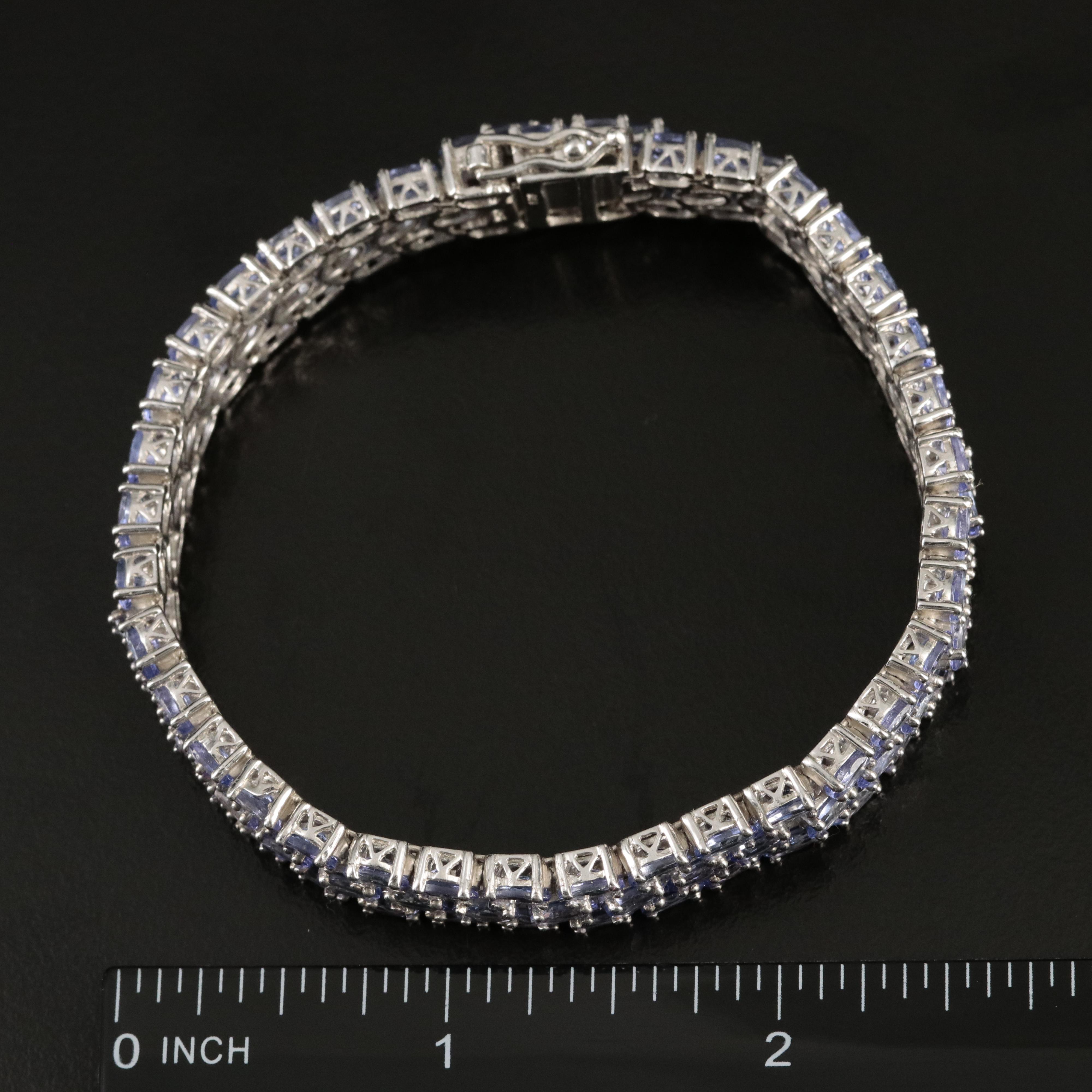 Sterling Tanzanite Multi-Row Bracelet