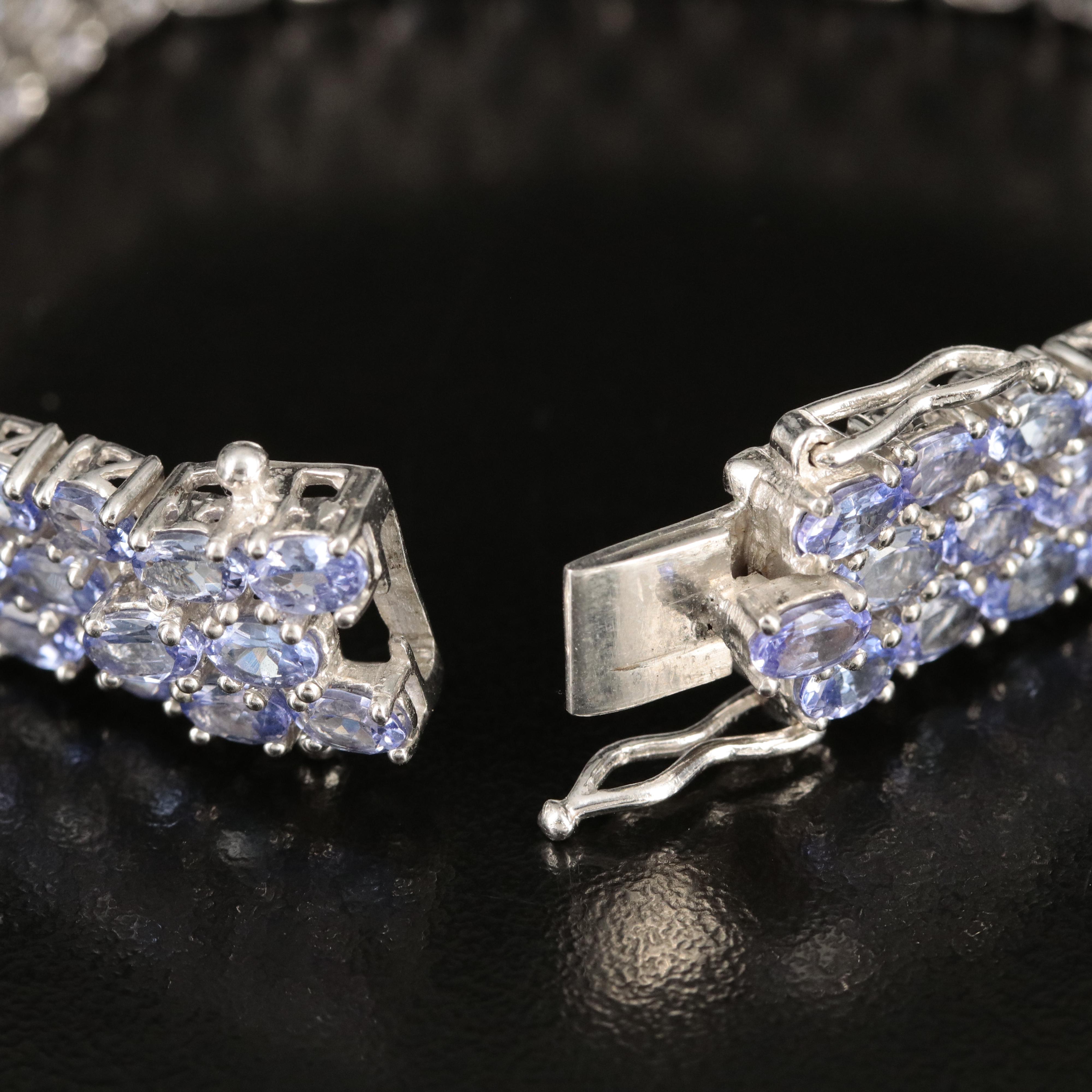Sterling Tanzanite Multi-Row Bracelet
