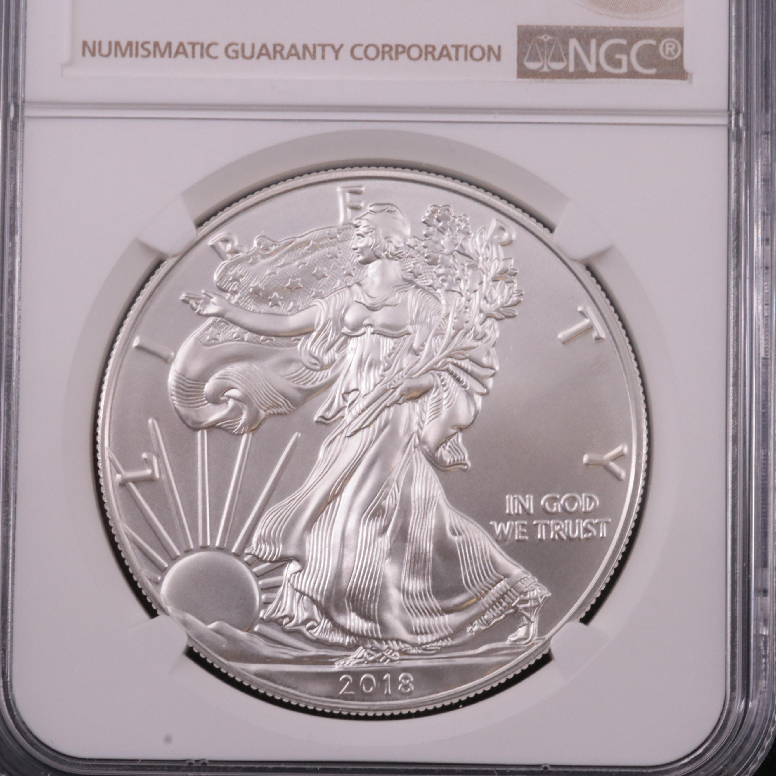 NGC MS70 2018-W $1 U.S. Silver Eagle