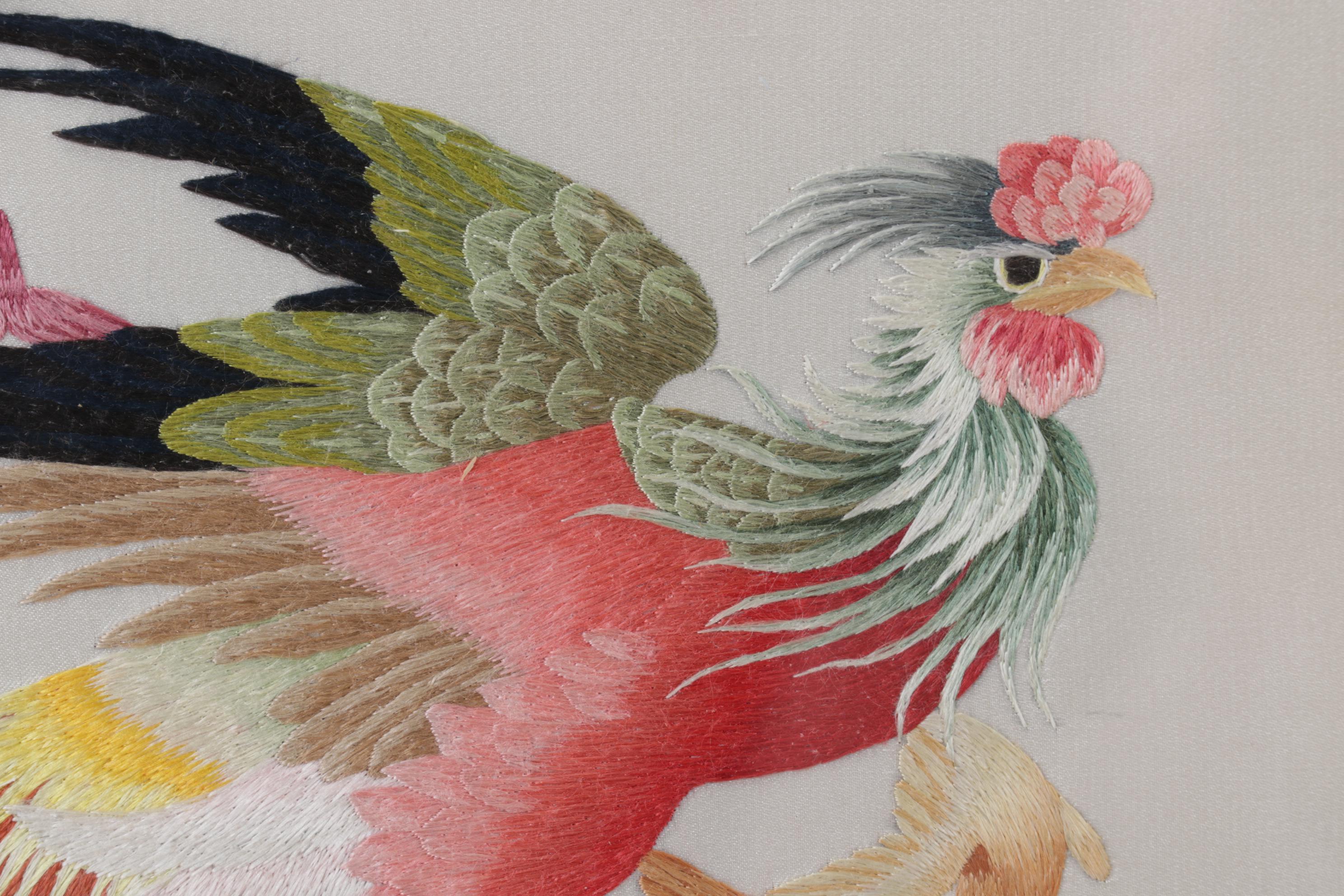 Chinese Silk Embroidery Panel "100 Birds Worshiping the Phoenix"