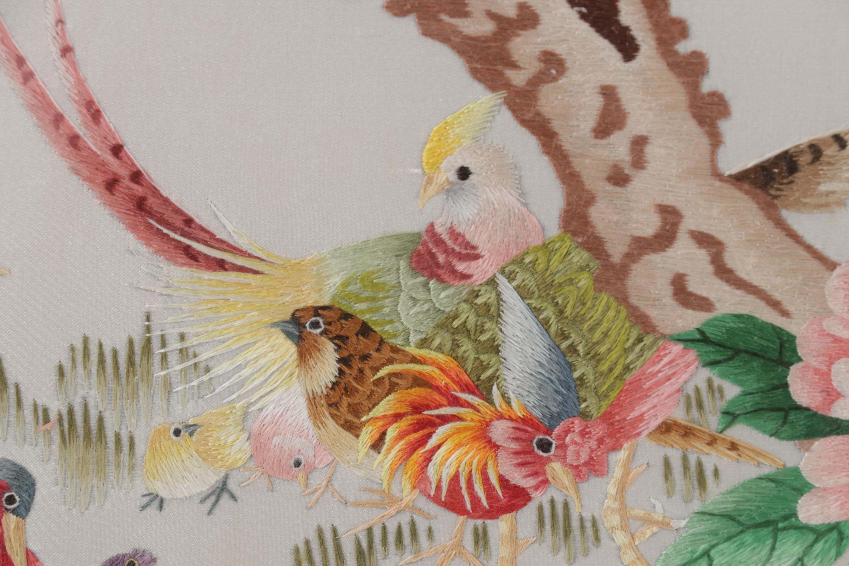 Chinese Silk Embroidery Panel "100 Birds Worshiping the Phoenix"