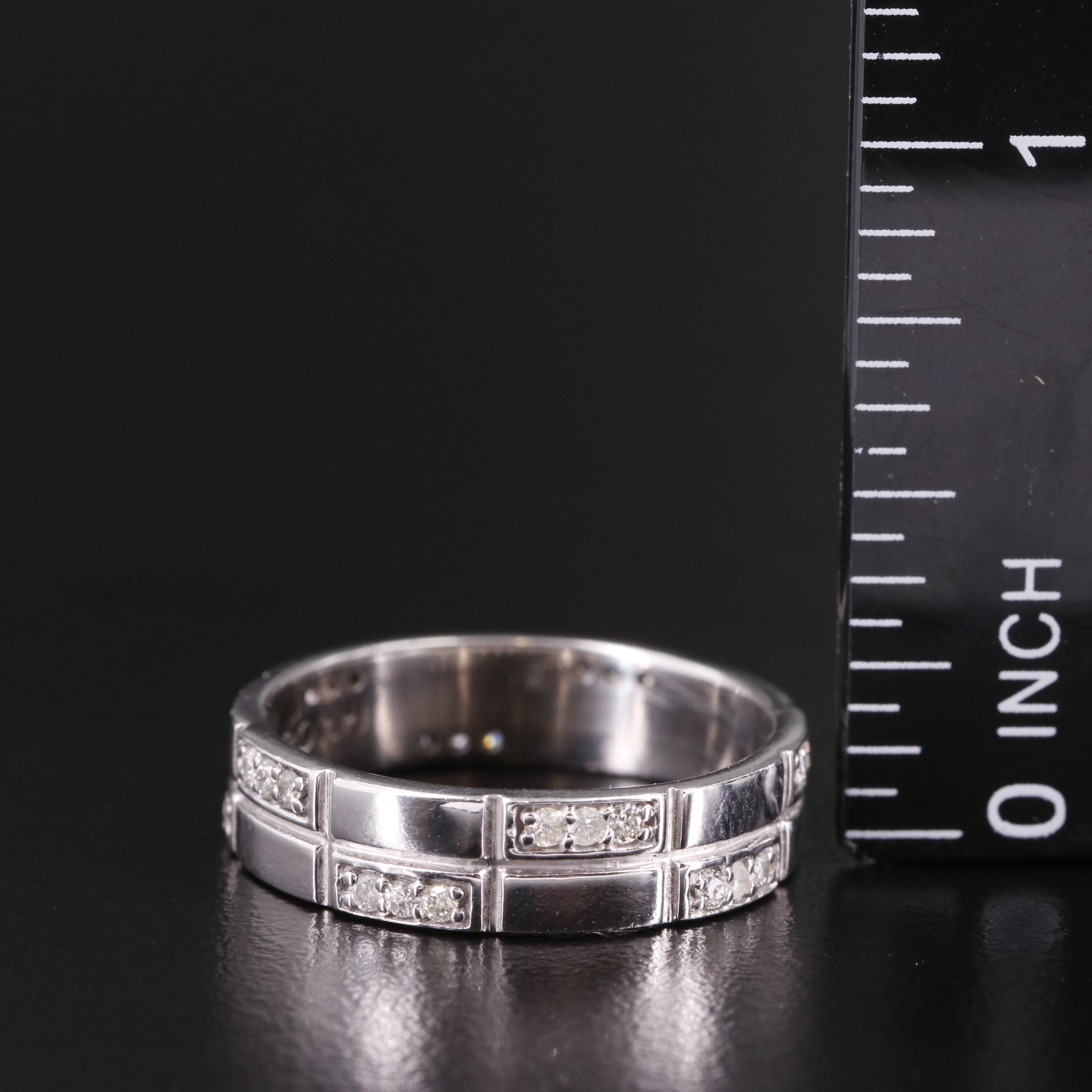 Sterling Diamond Textured Band