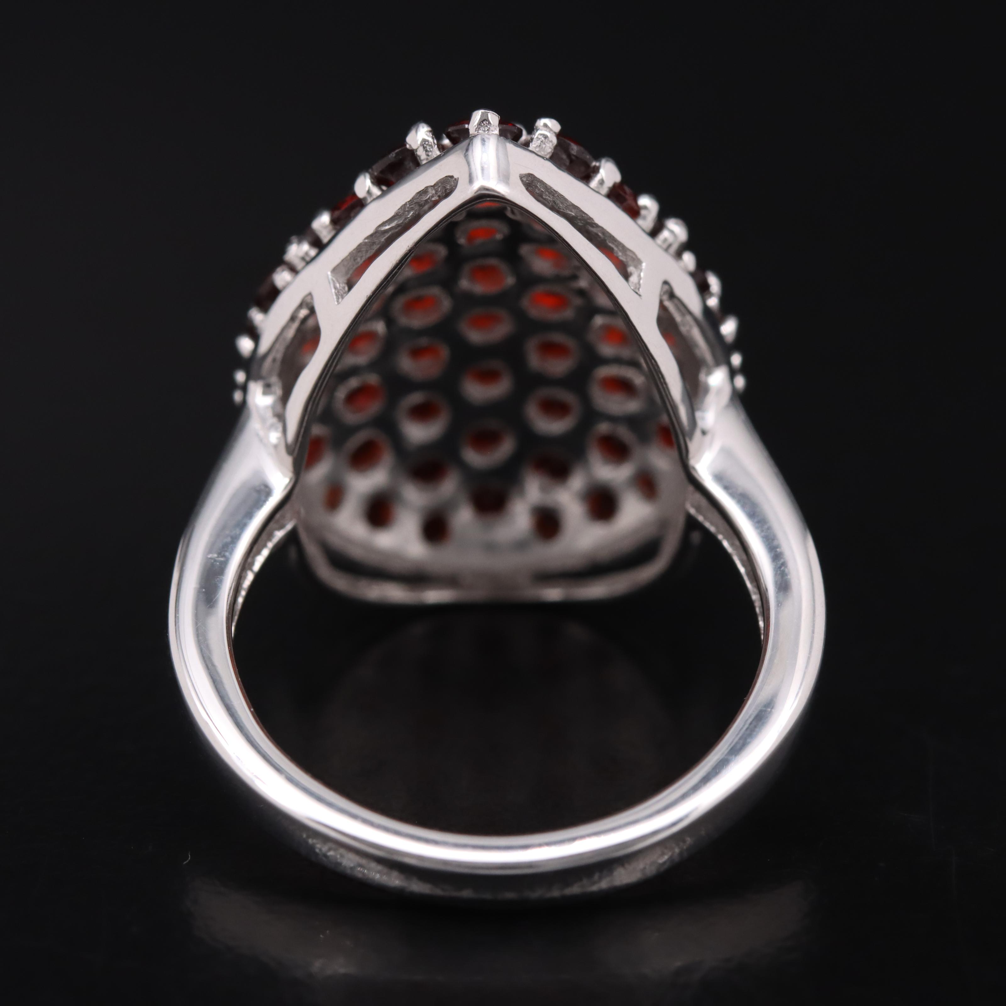 Sterling Garnet Teardrop Ring