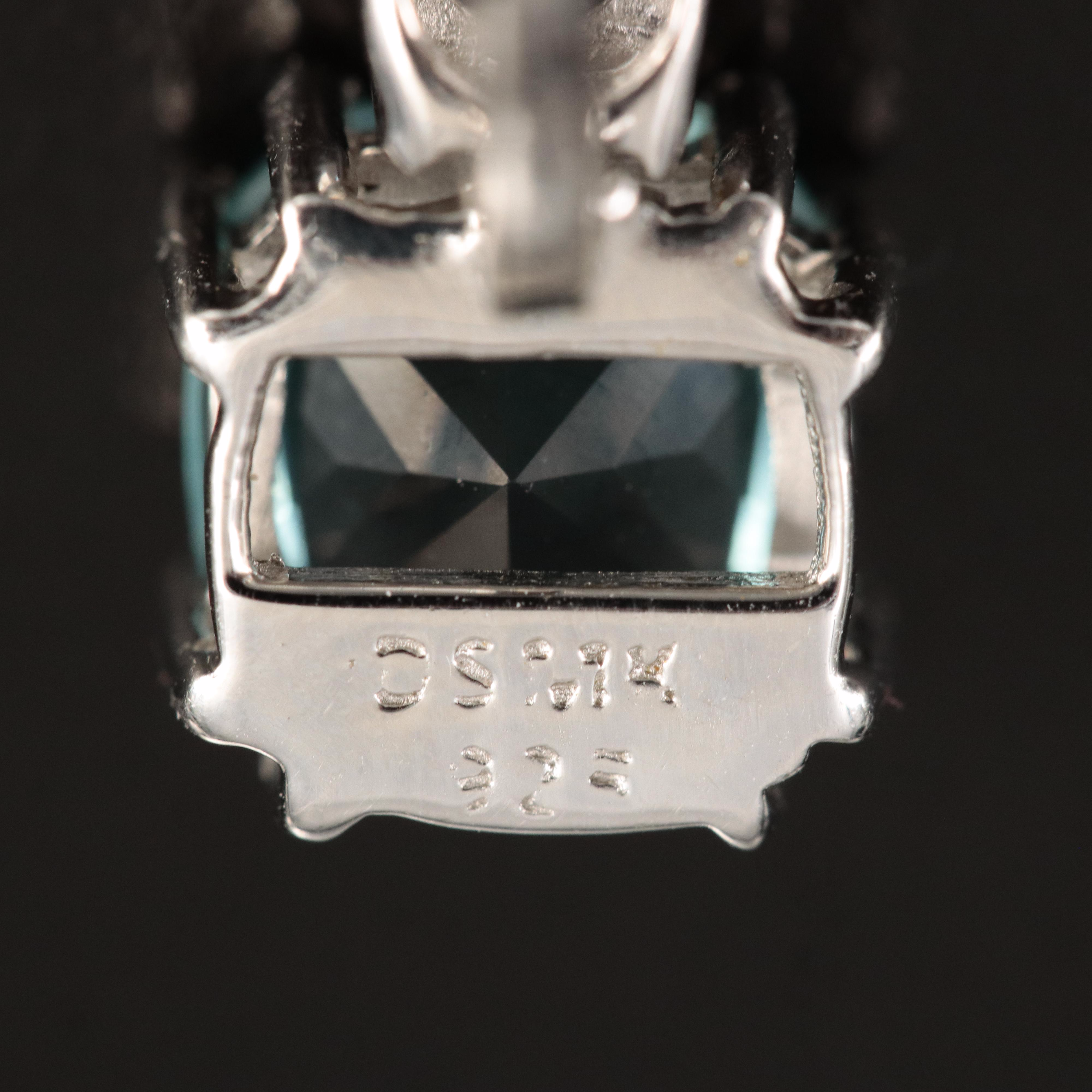 Sterling Glass and Cubic Zirconia Earrings