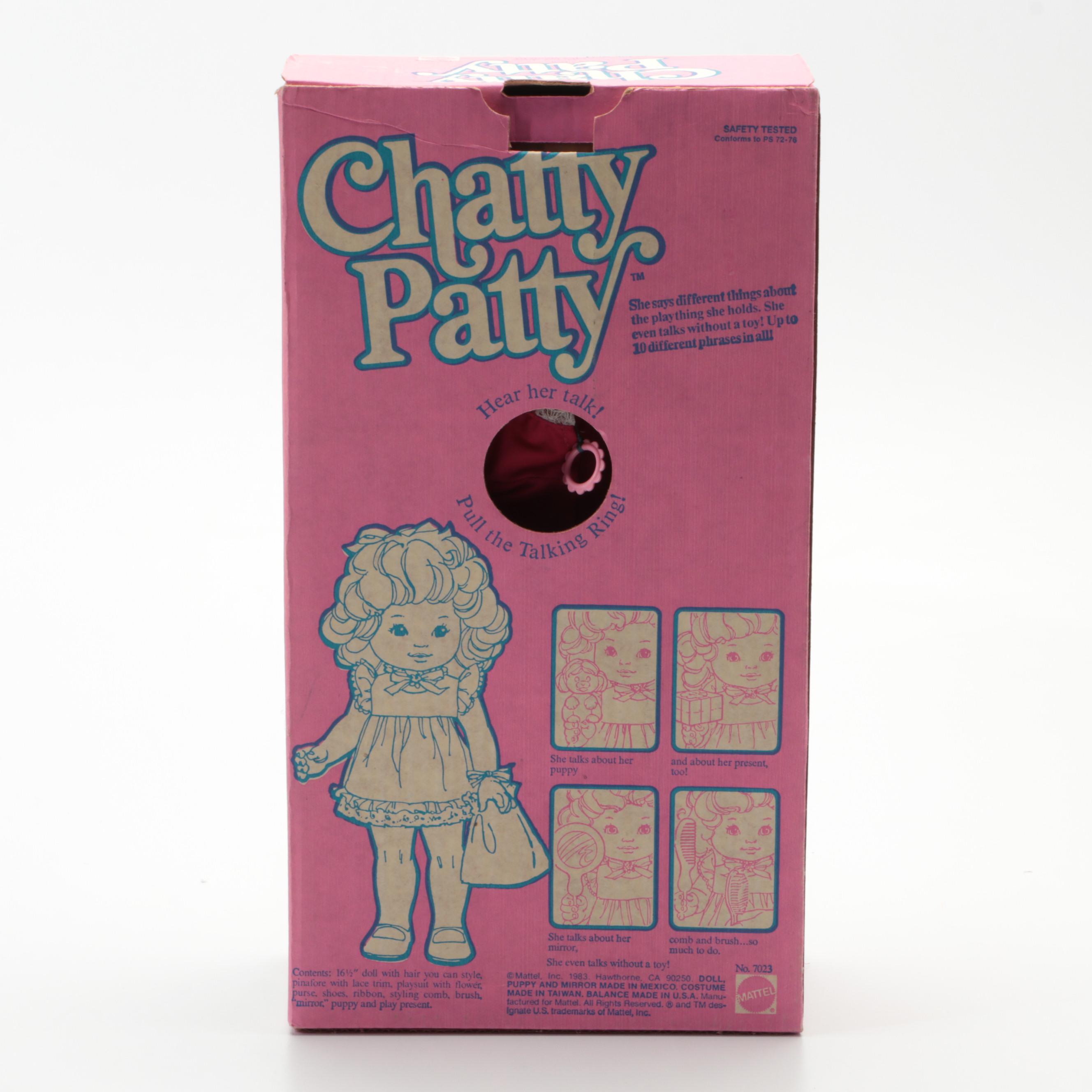 Mattell "Chatty Patty" Vinyl Doll with Box, 1983