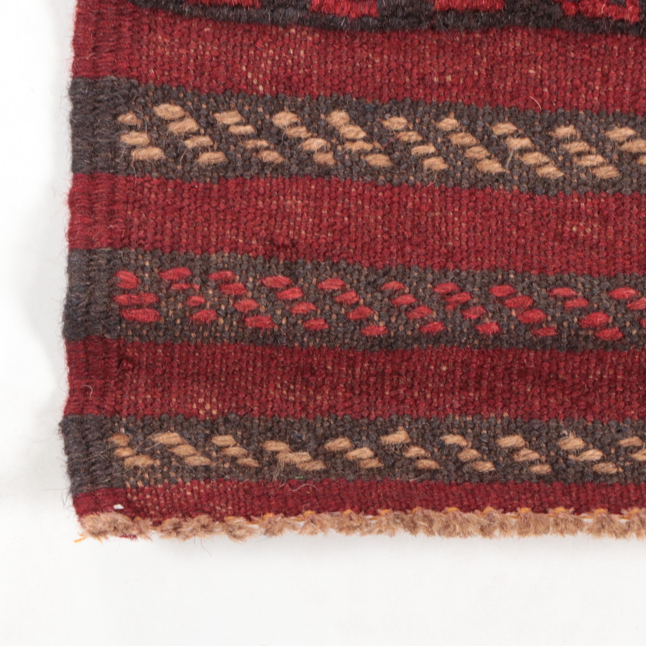 2' x 8' Hand-Knotted Afghan Mixed Technique Carpet Runner