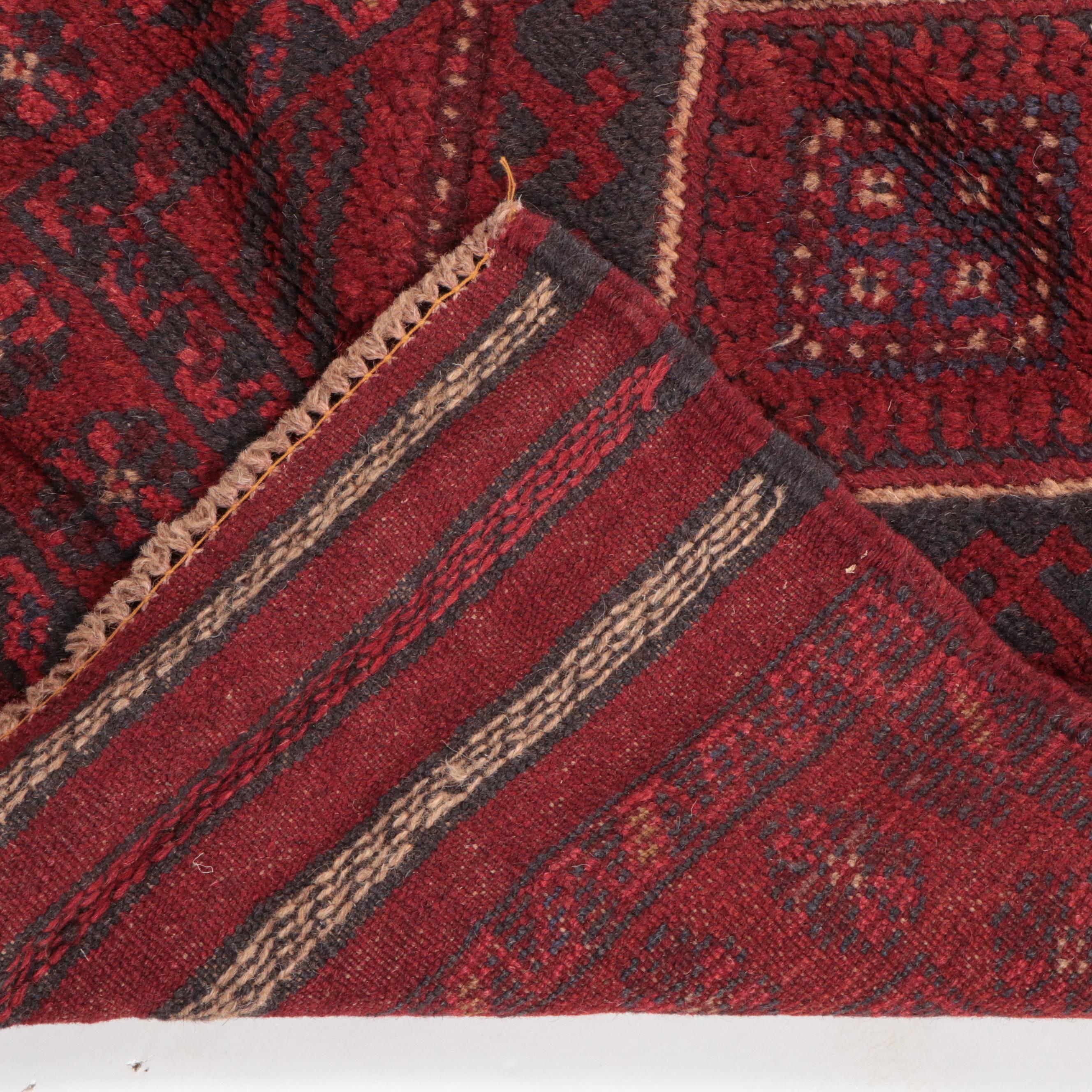 2' x 8' Hand-Knotted Afghan Mixed Technique Carpet Runner