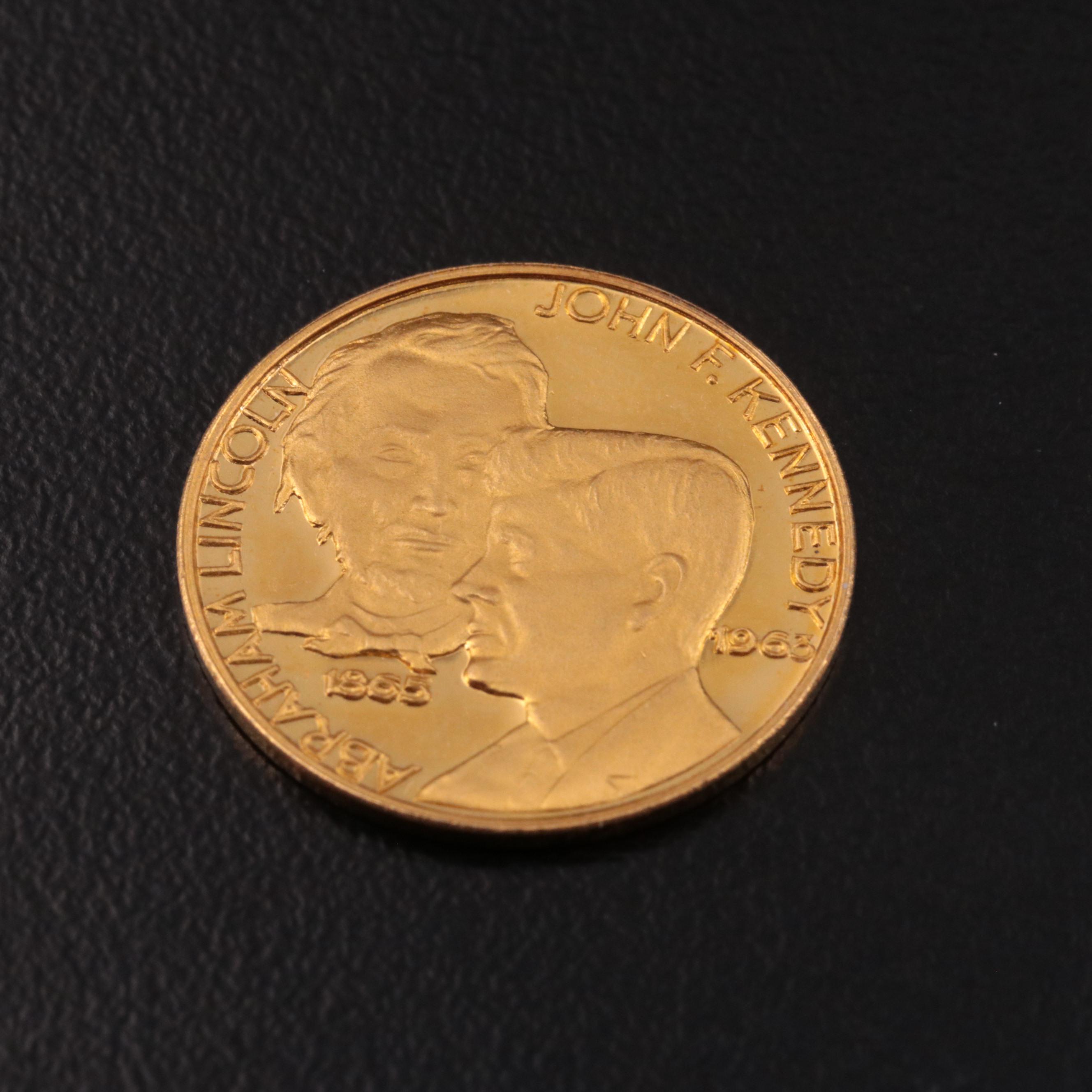 Lincoln and Kennedy Commemorative Gold Medal
