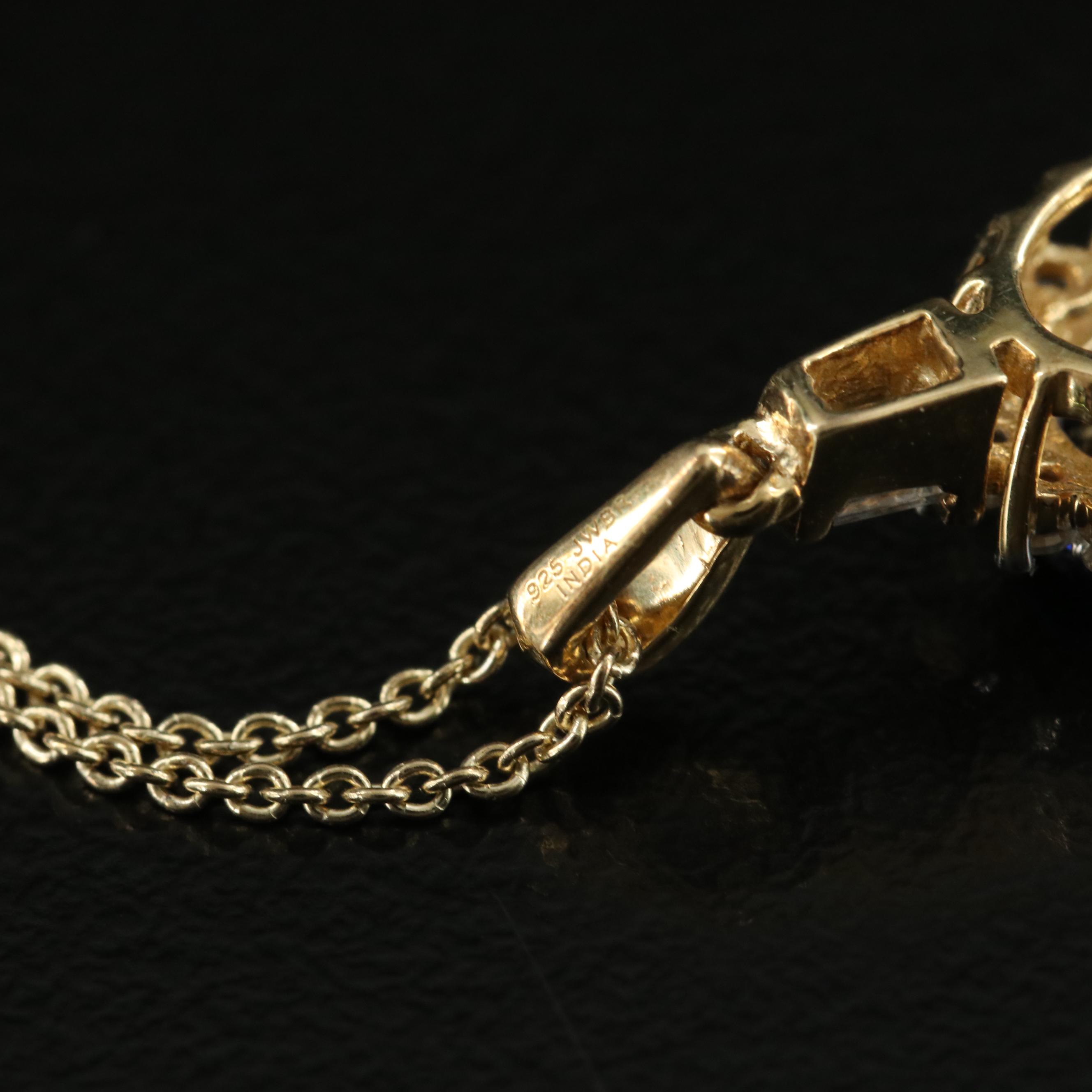 Sterling Sapphire Pendant Necklace