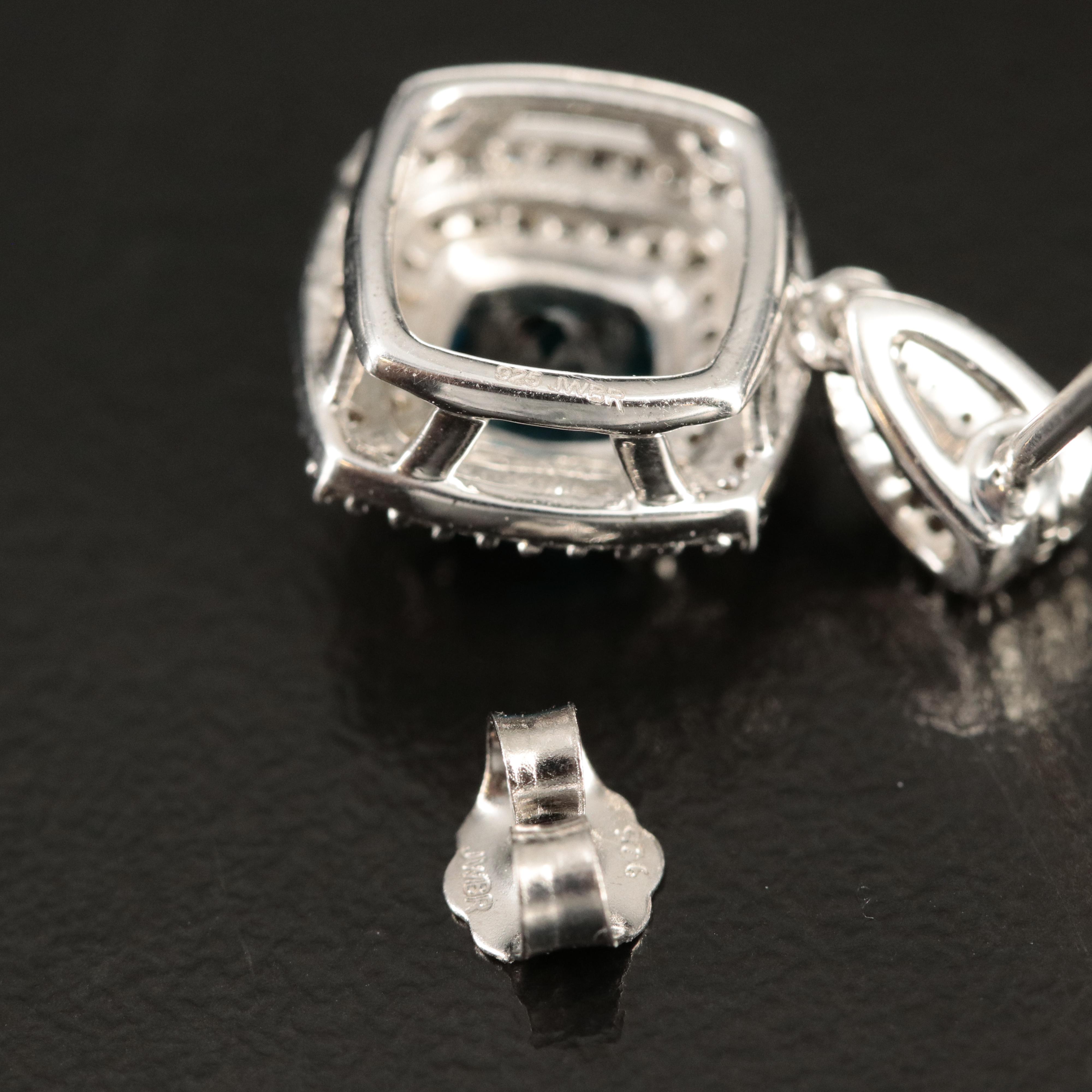 Sterling London Blue Topaz and White Sapphire Earrings