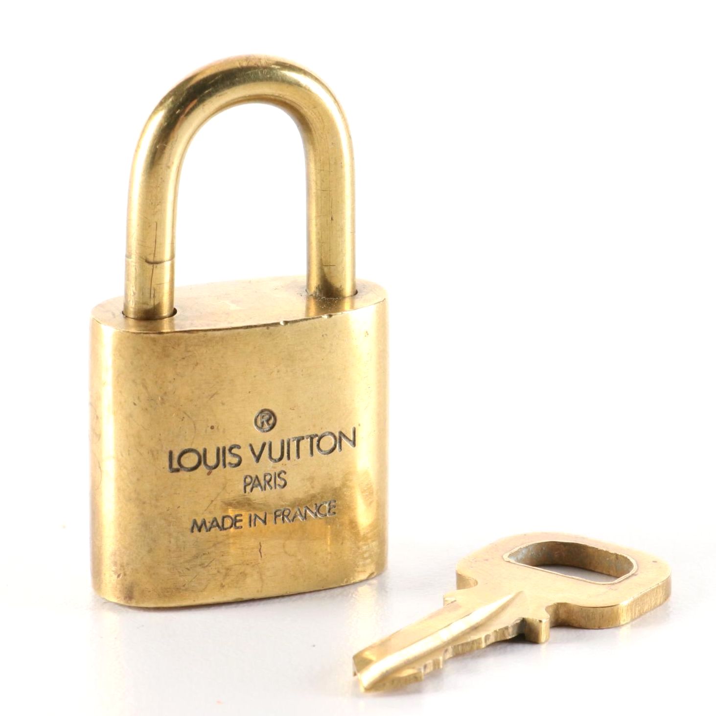 Louis Vuitton Brass Padlock and Key Set