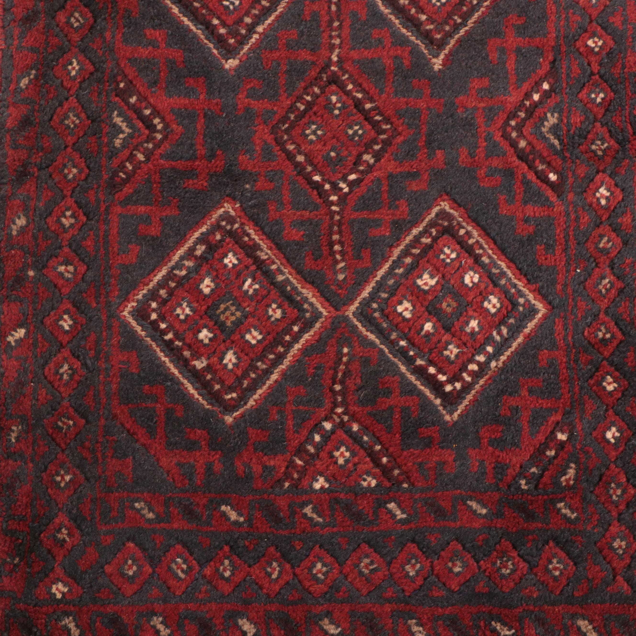 1'11 x 7'10 Hand-Knotted Afghan Mixed Technique Carpet Runner
