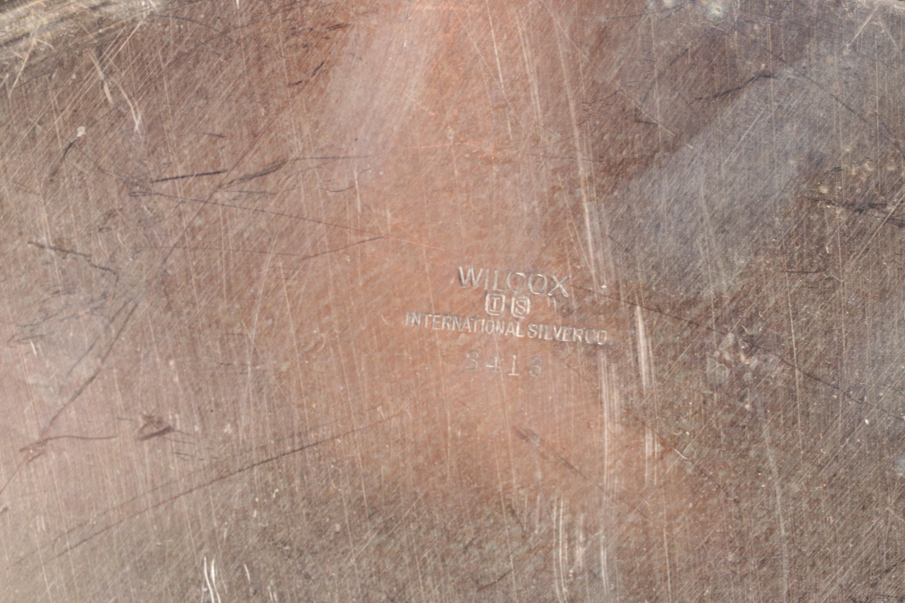 Wallace Divided Serving Platter with Other Silver Plate Trays, Mid-Late 20th C.