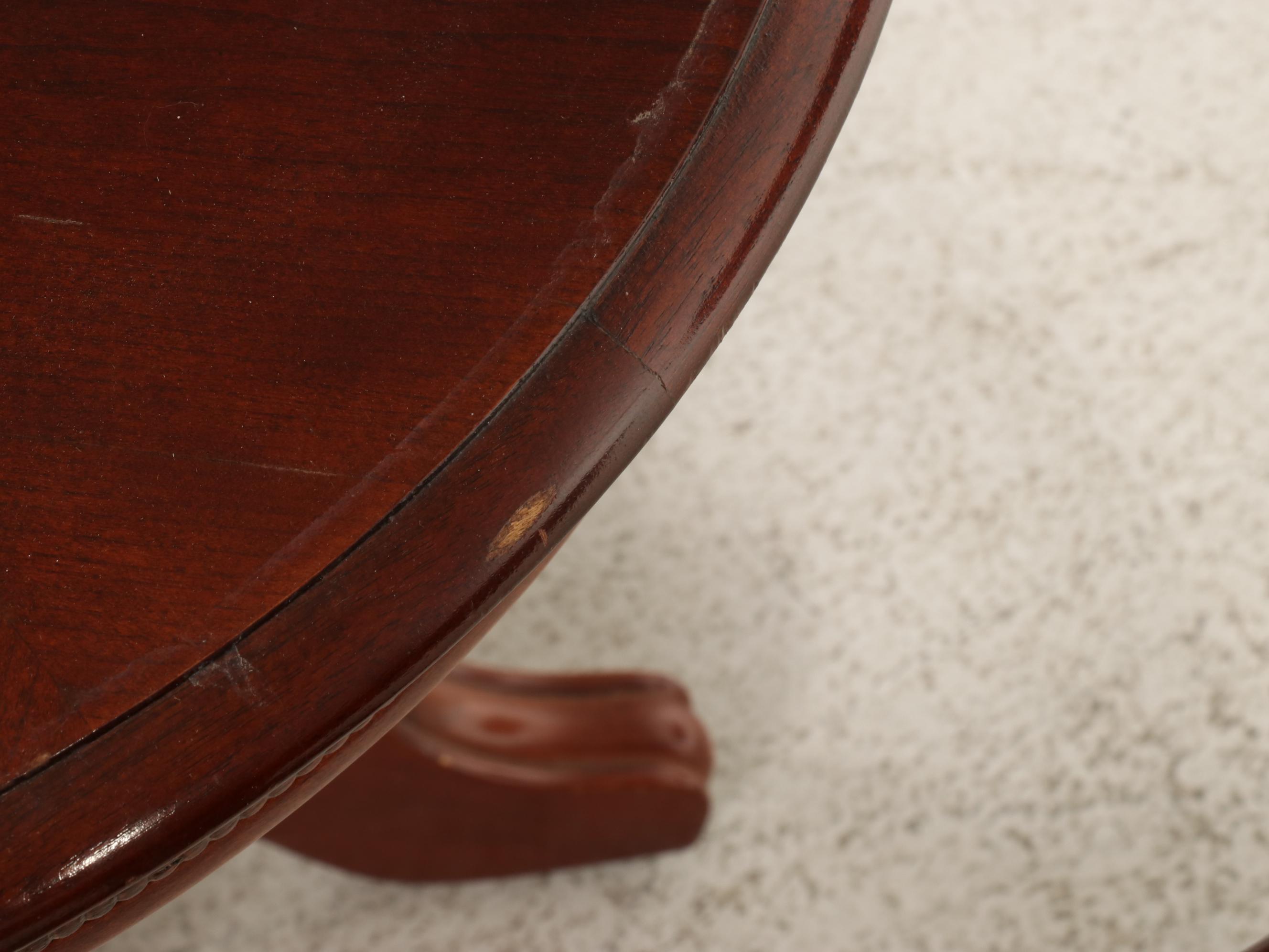 Louis XVI Style Side Chair with Painted Cabinet and Wooden End Tables