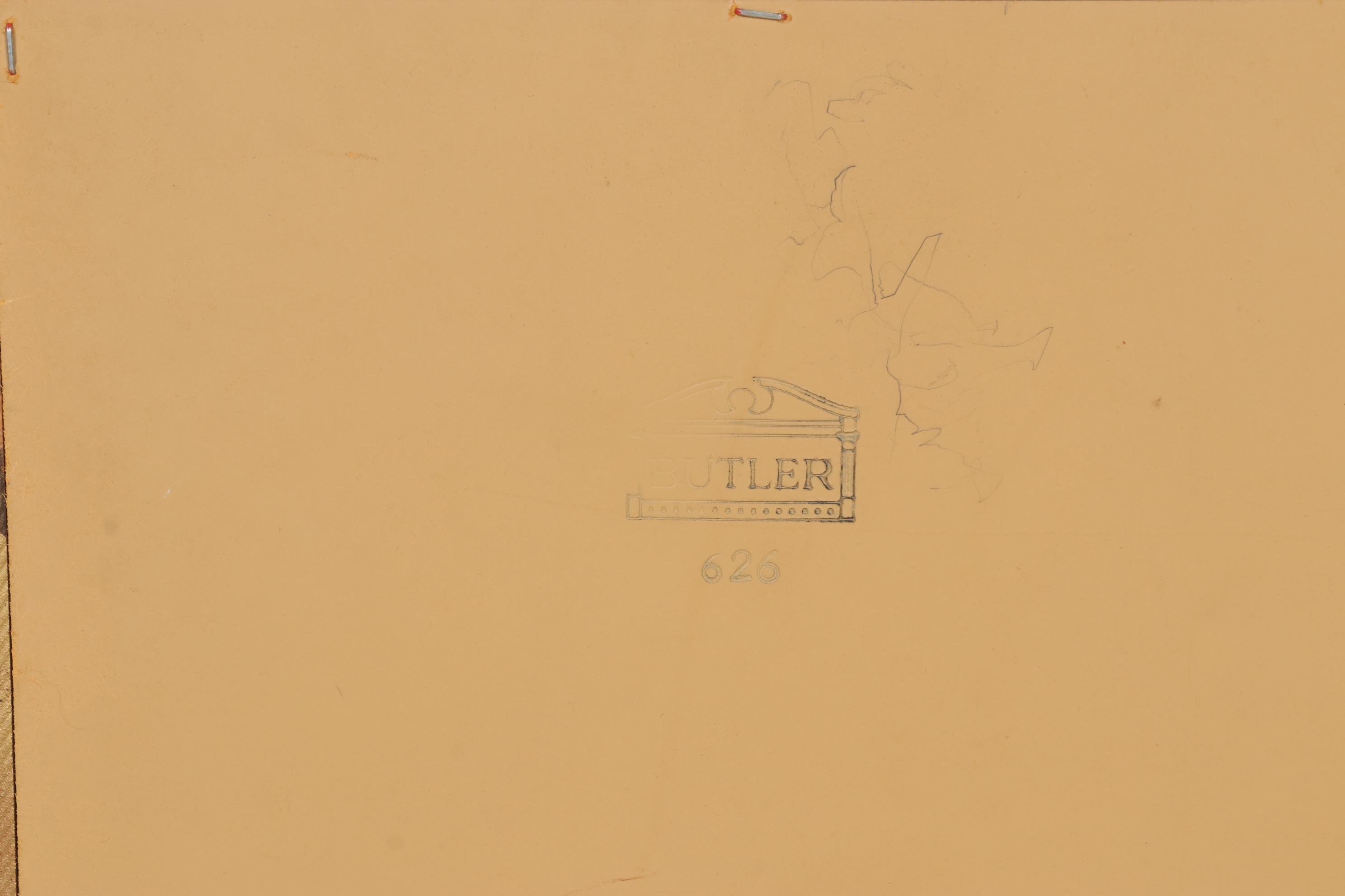 Louis XVI Style Side Chair with Painted Cabinet and Wooden End Tables