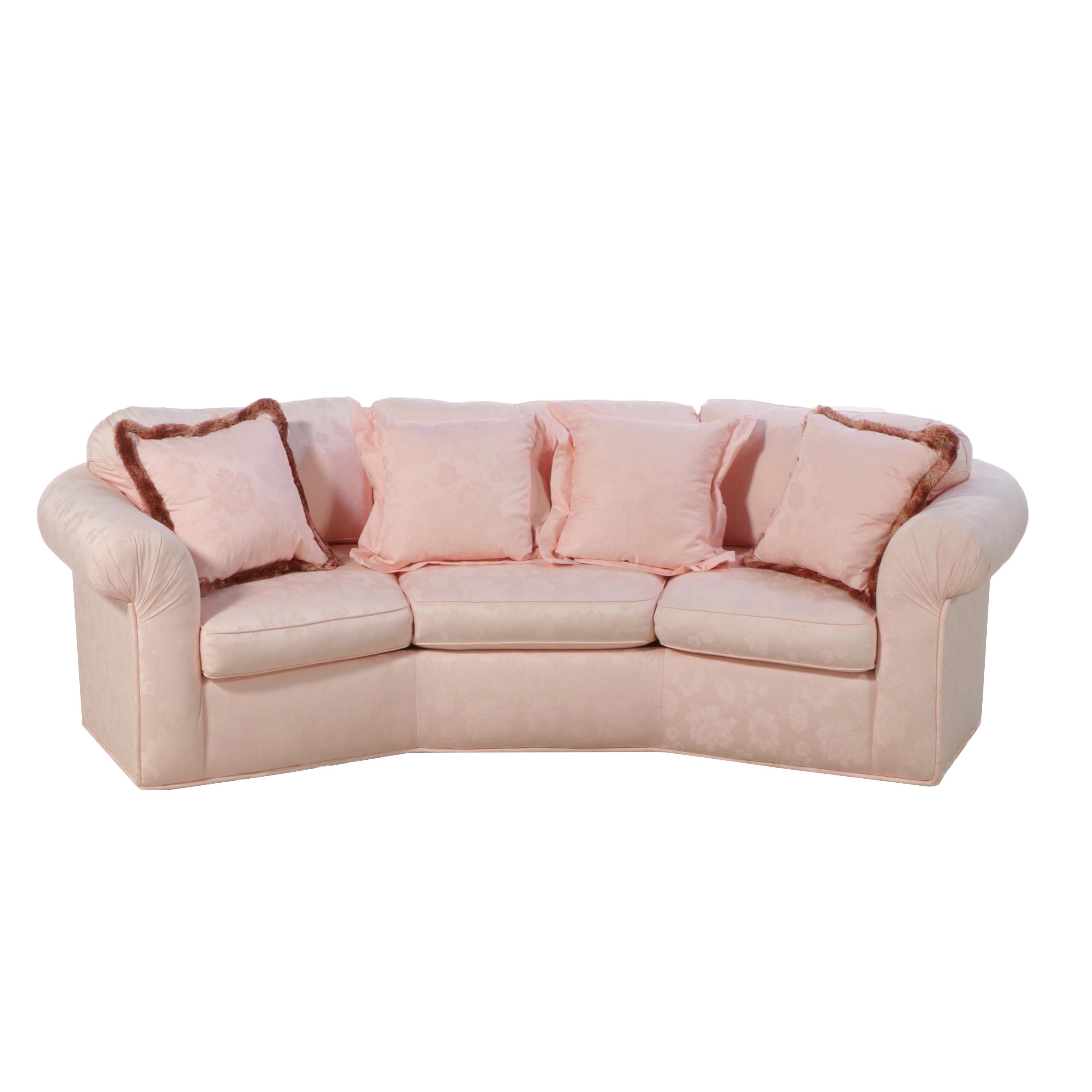 Sherrill Furniture Custom-Upholstered Curved Roll-Arm Sofa