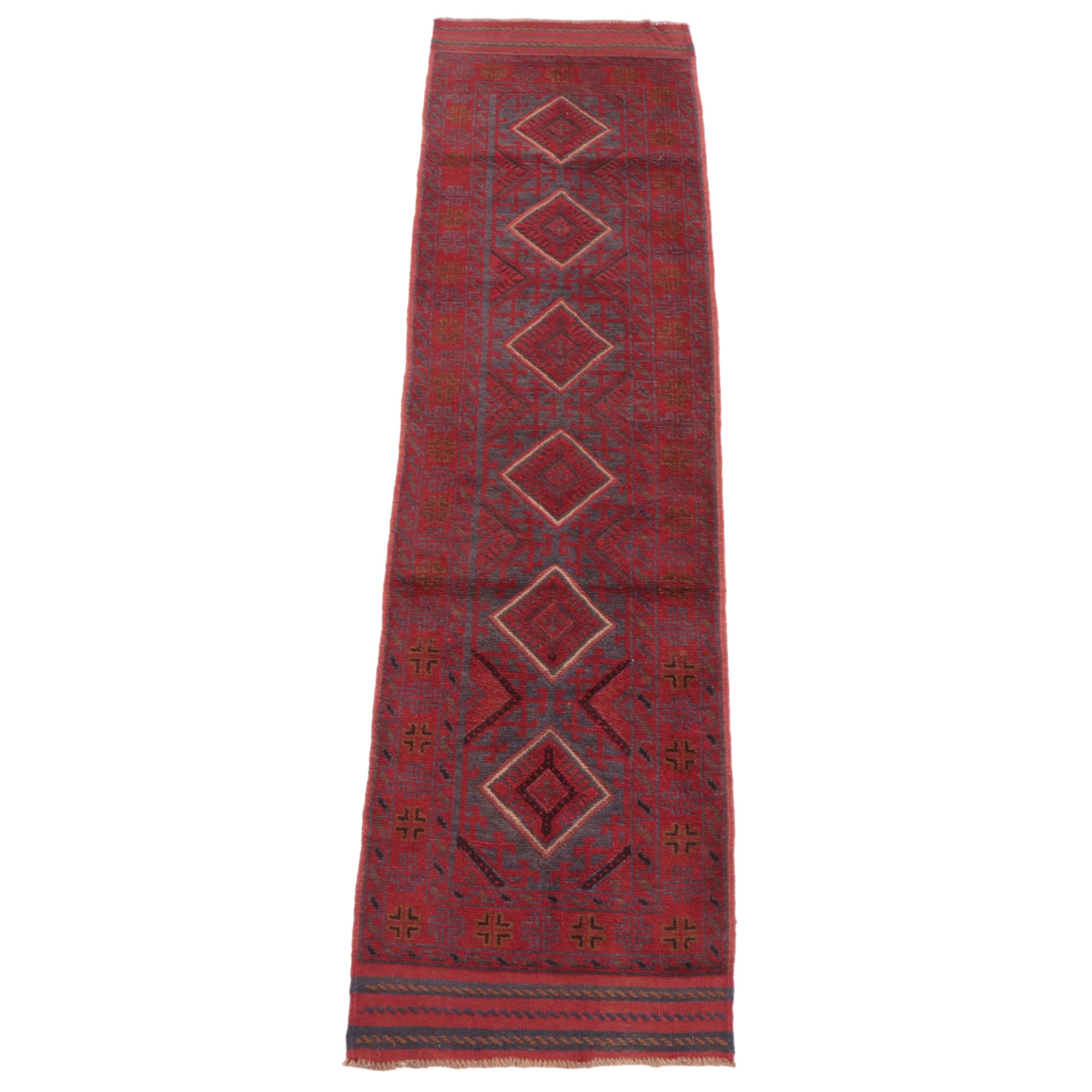 2'1 x 8'1 Handwoven Mixed-Technique Afghan Baluch Carpet Runner