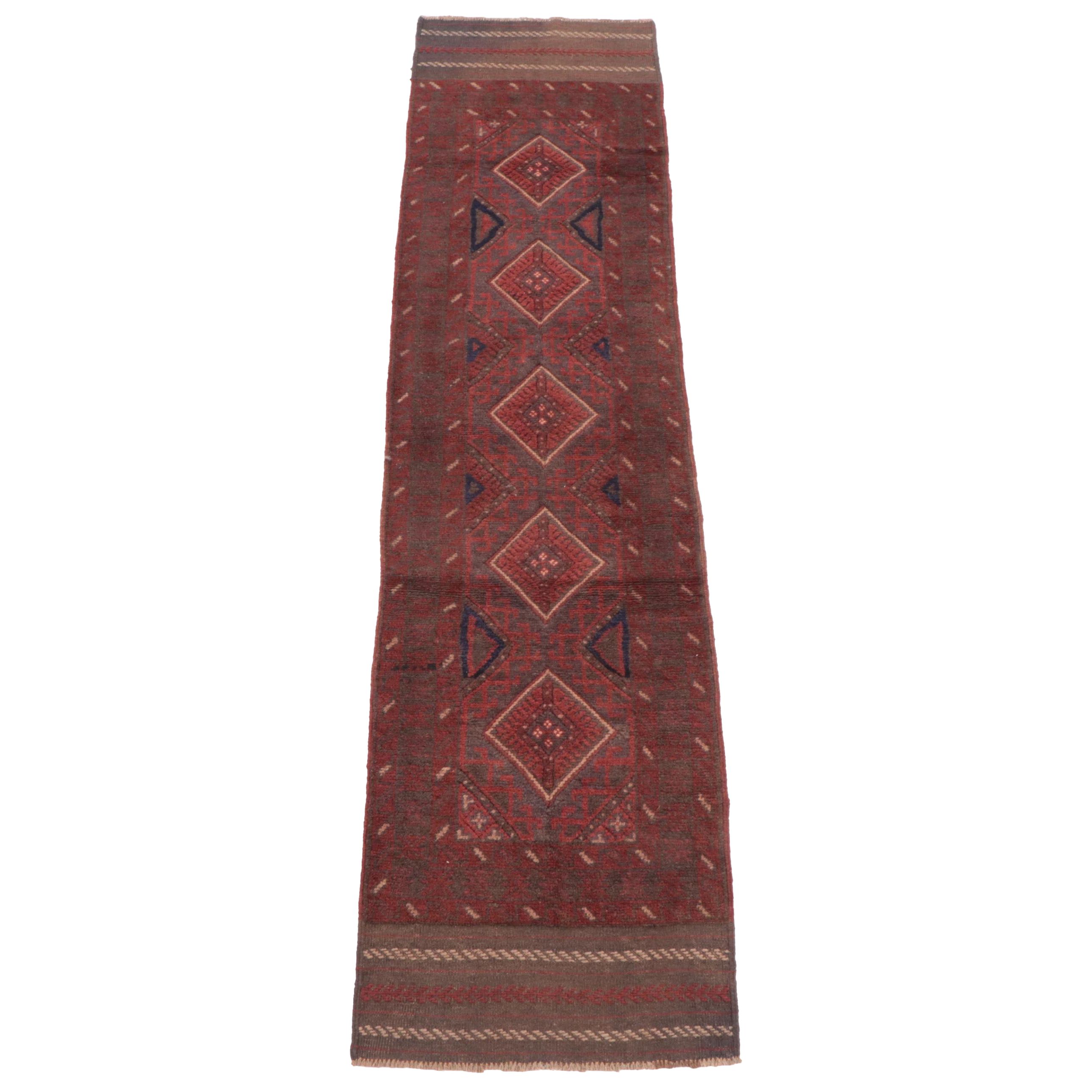 2' x 8'4 Hand-Knotted Afghan Mixed Technique Carpet Runner