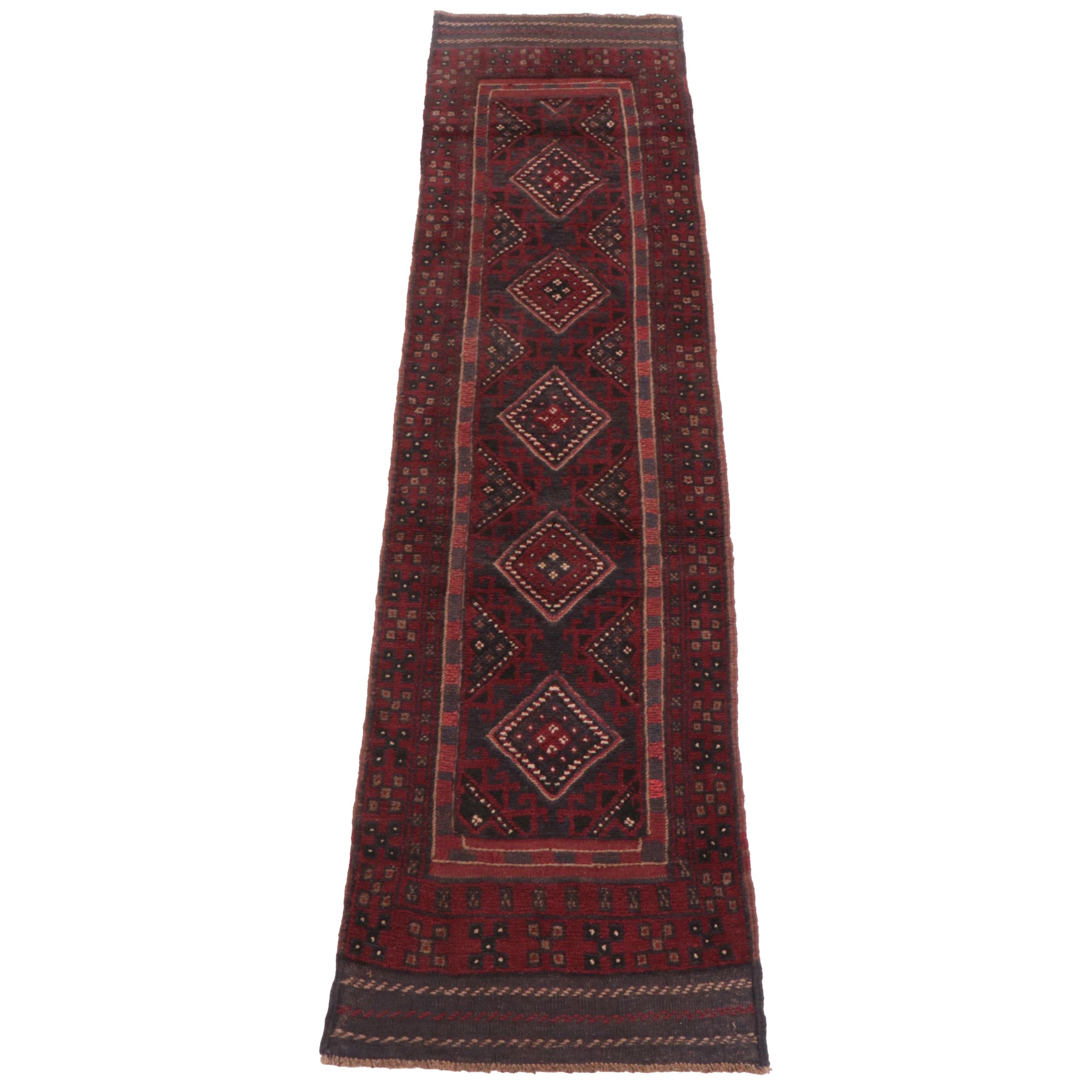 2'1 x 7'11 Hand-Knotted Afghan Mixed Technique Carpet Runner